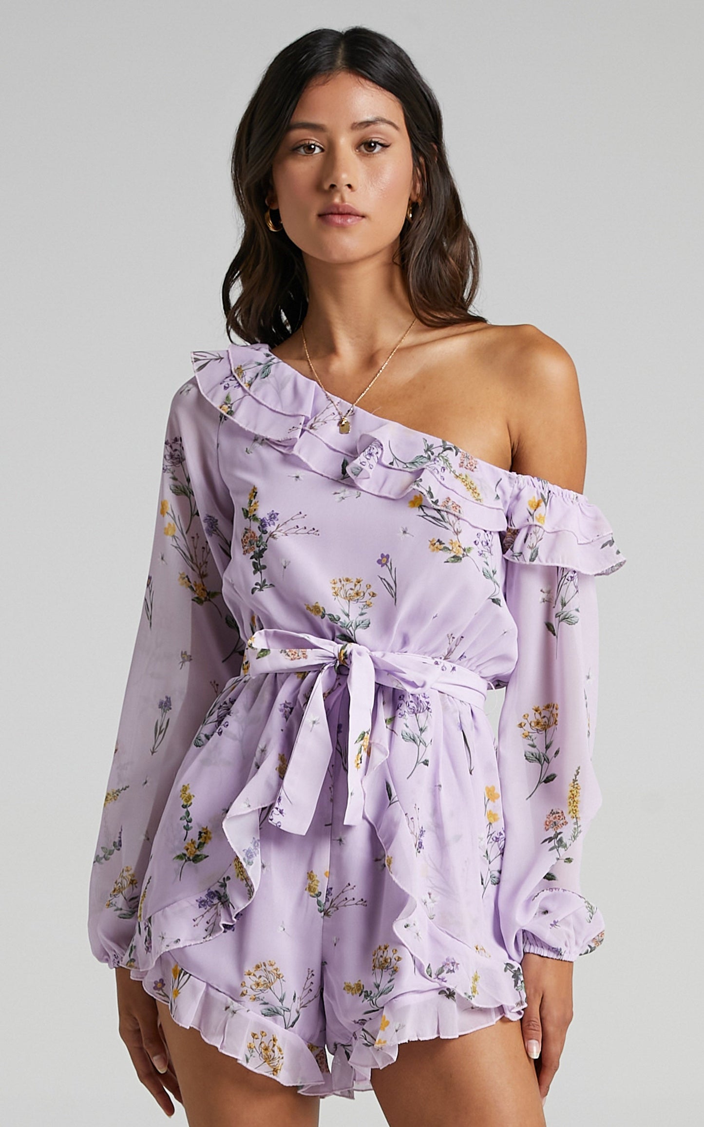Treasure Trail Playsuit in Lavender Botanical Floral