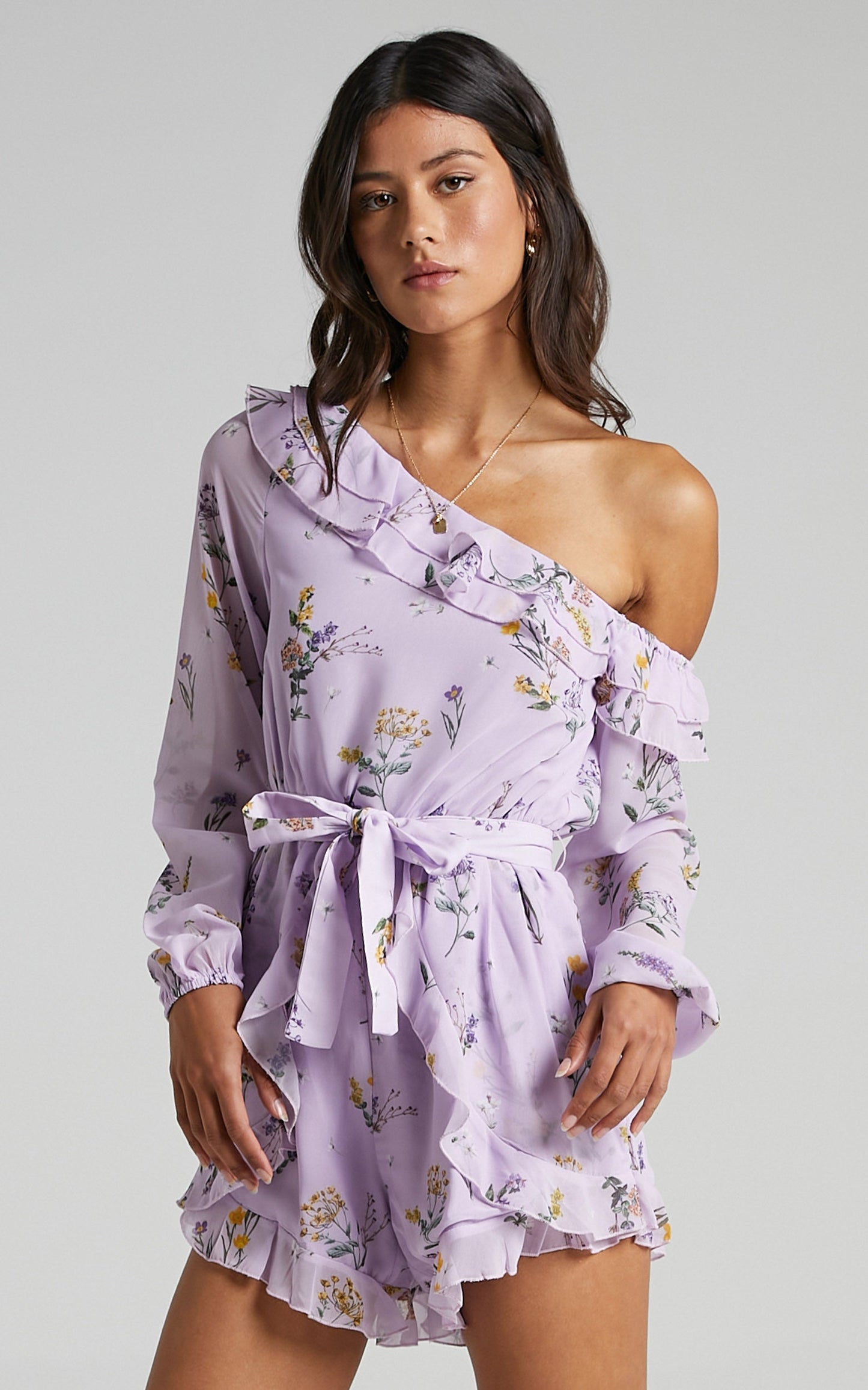 Treasure Trail Playsuit in Lavender Botanical Floral