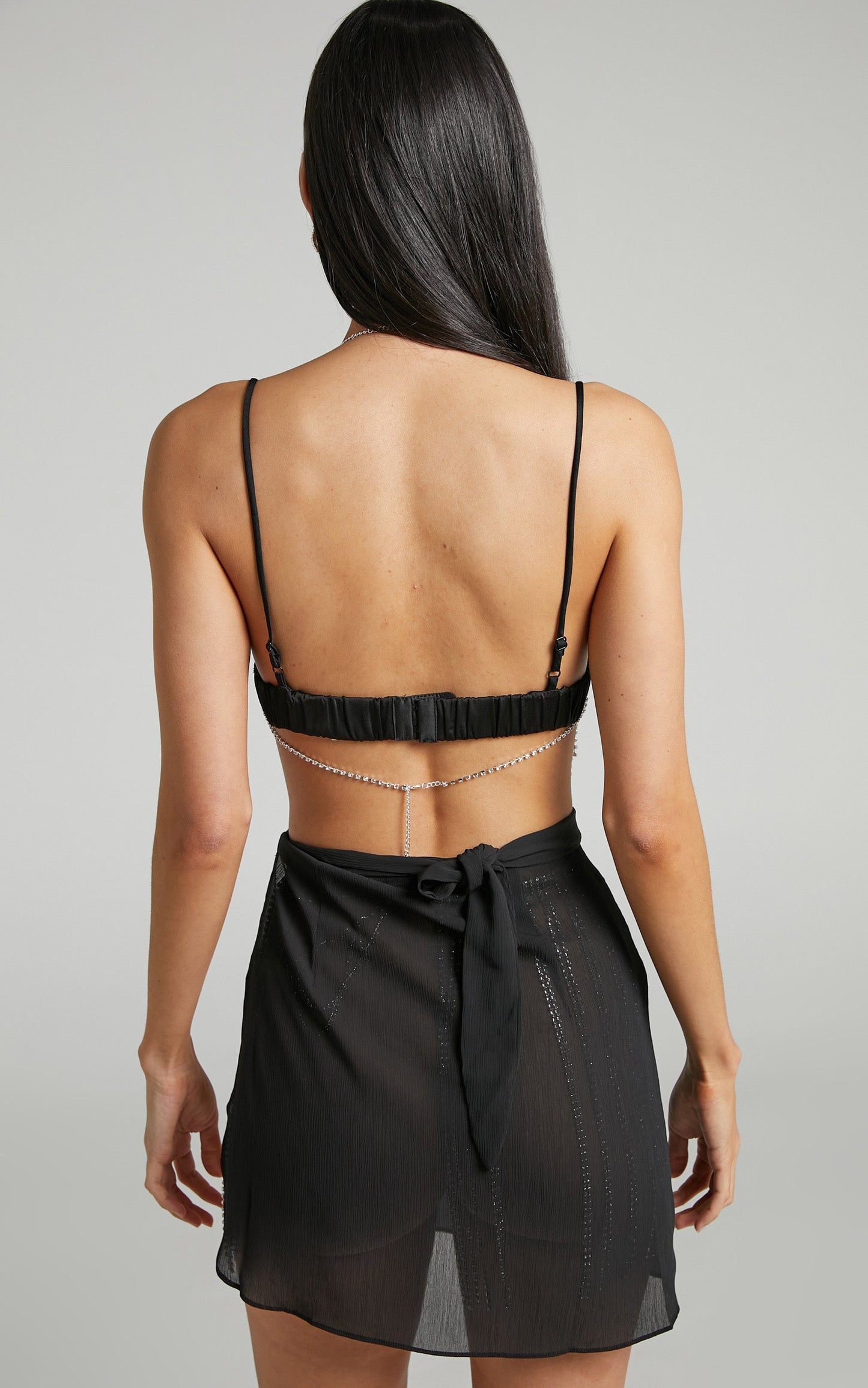 Trishella Diamante Bralette in Silver Diamante