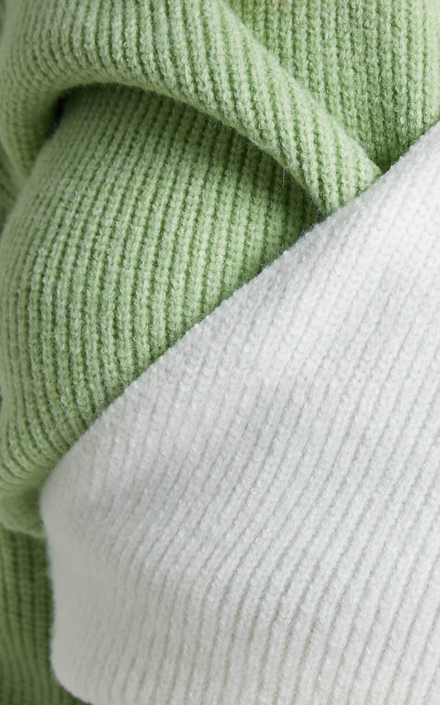 Phealyn Wrap Front Knit Top in Mint/White