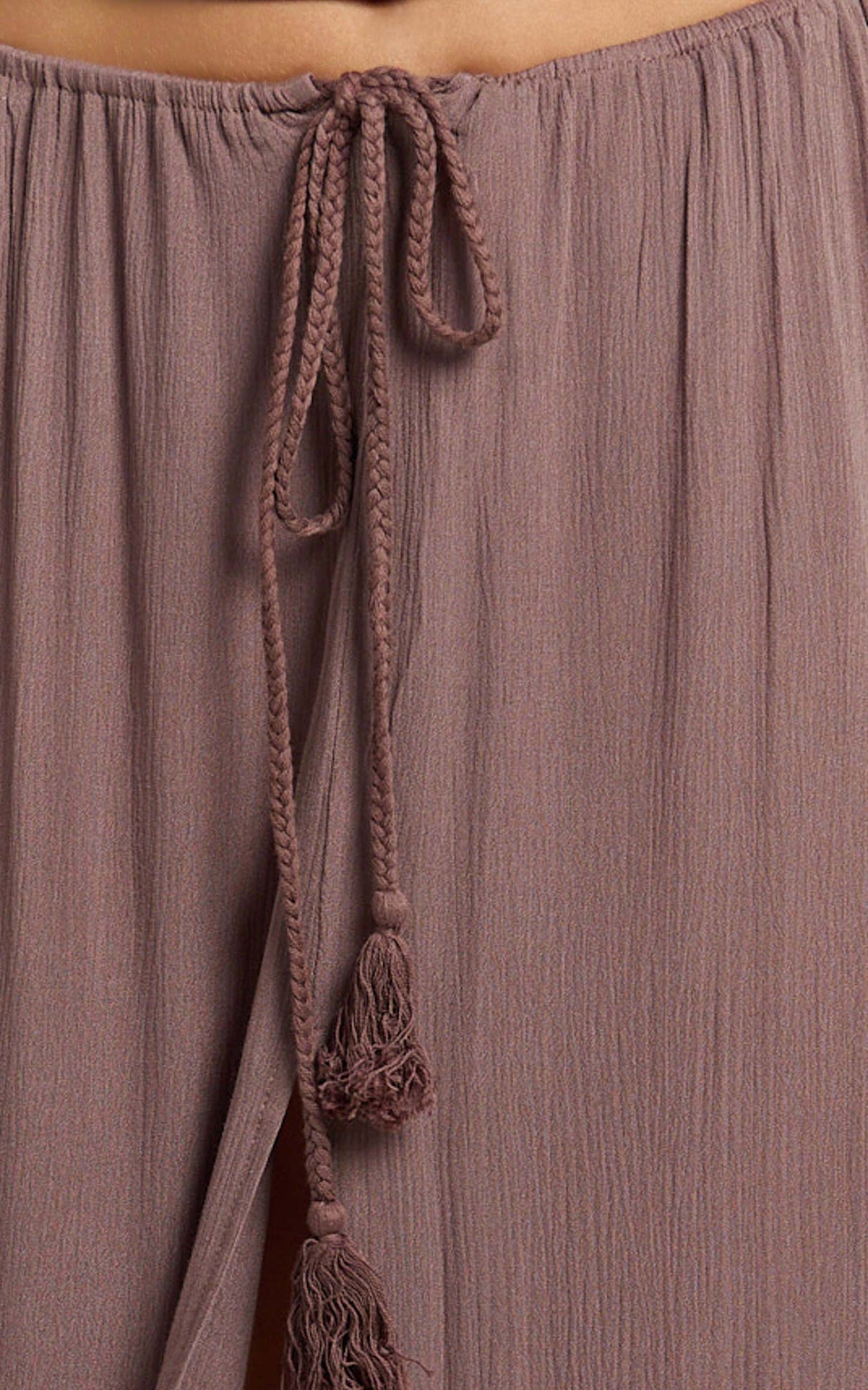 Under The Twilight Maxi Skirt - Thigh Split Skirt in Taupe