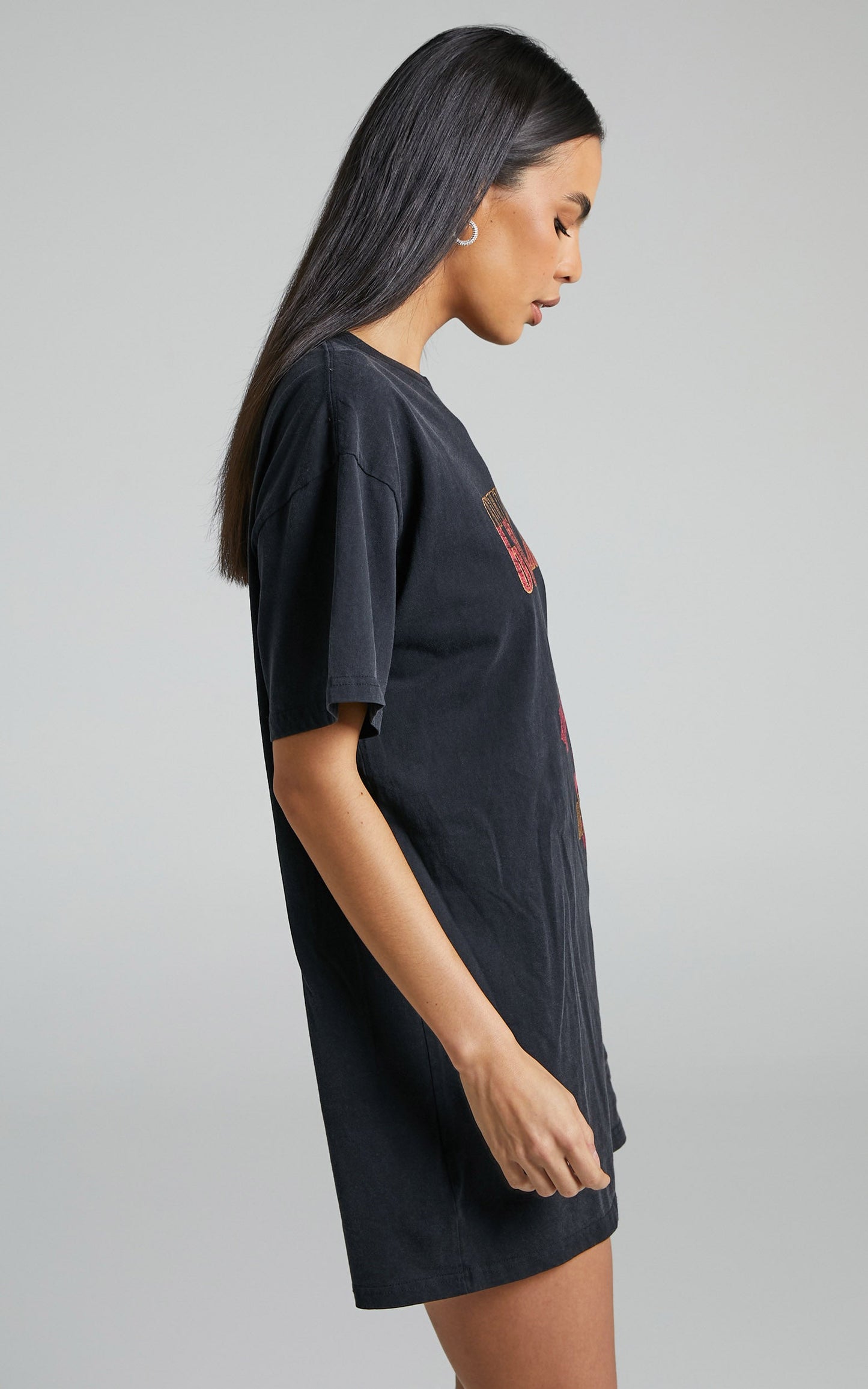 Universal Music - Guns N' Roses Tee Dress in Washed Black