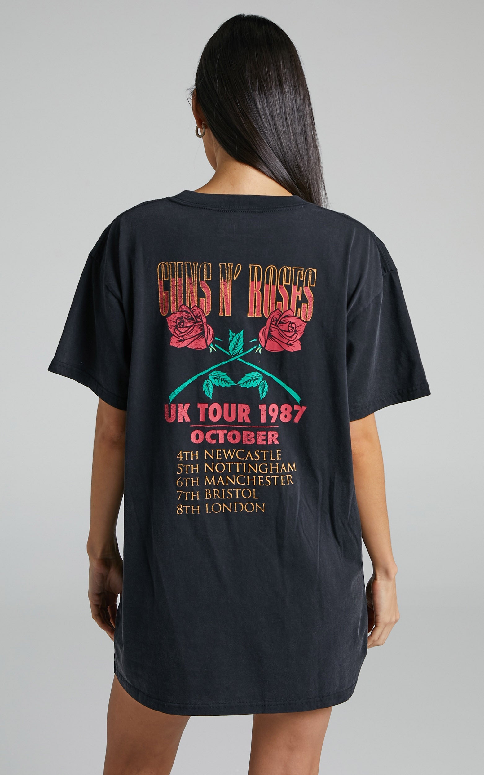 Universal Music - Guns N' Roses Tee Dress in Washed Black