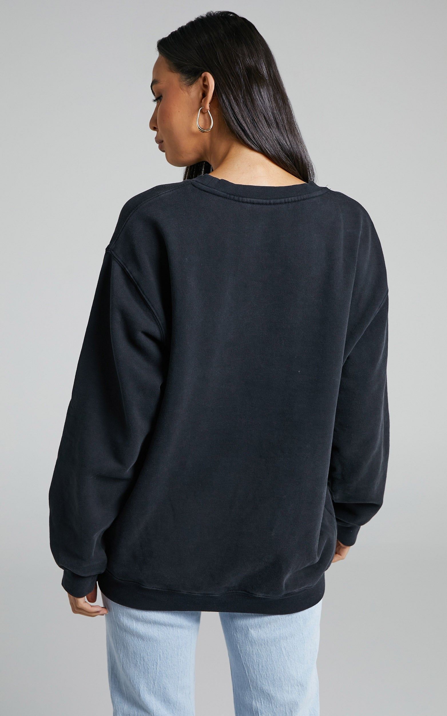 Universal Music - Rolling Stones Crew Neck Sweater in Washed Black