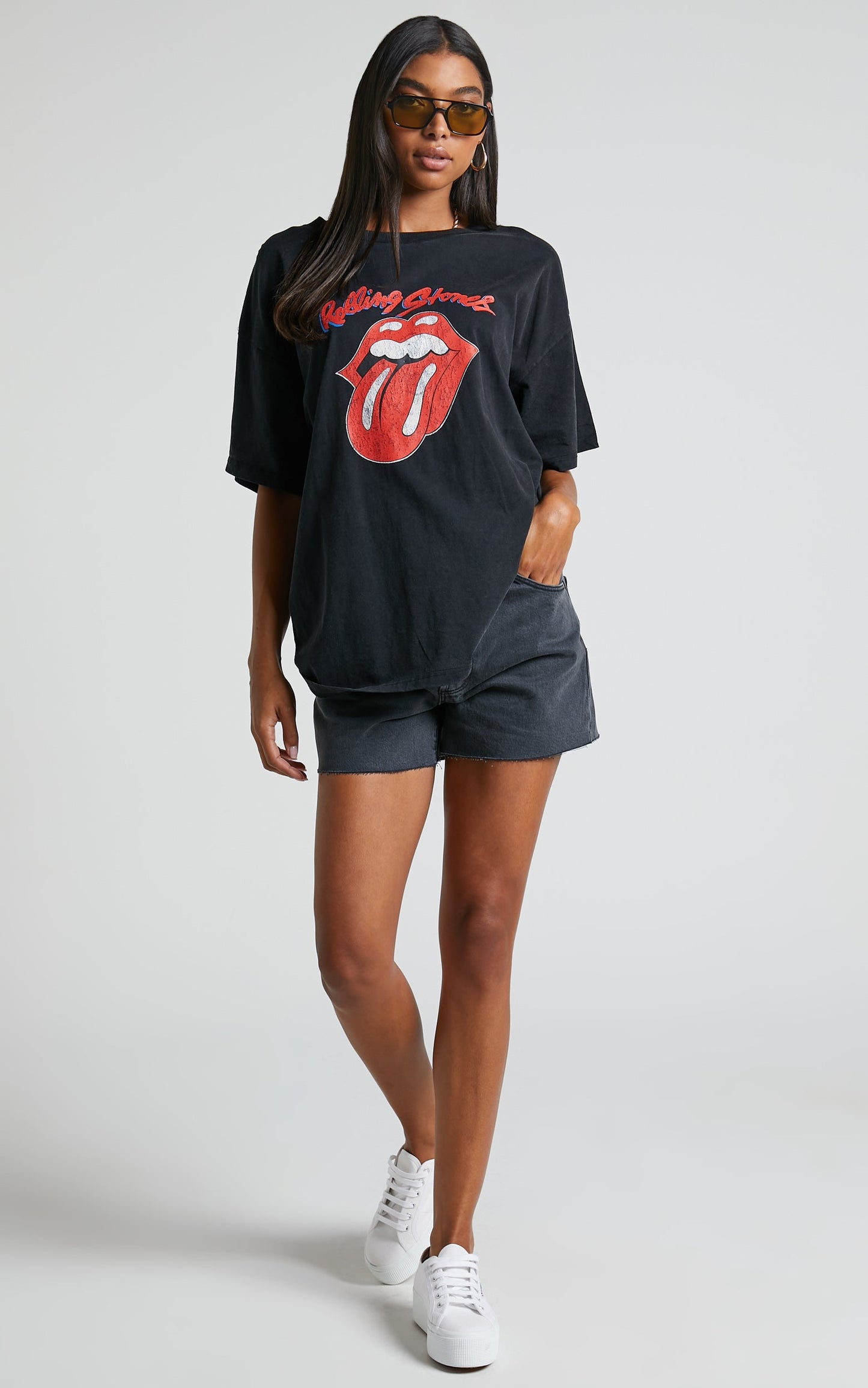 Universal Music - Rolling Stones Tee in Washed Black
