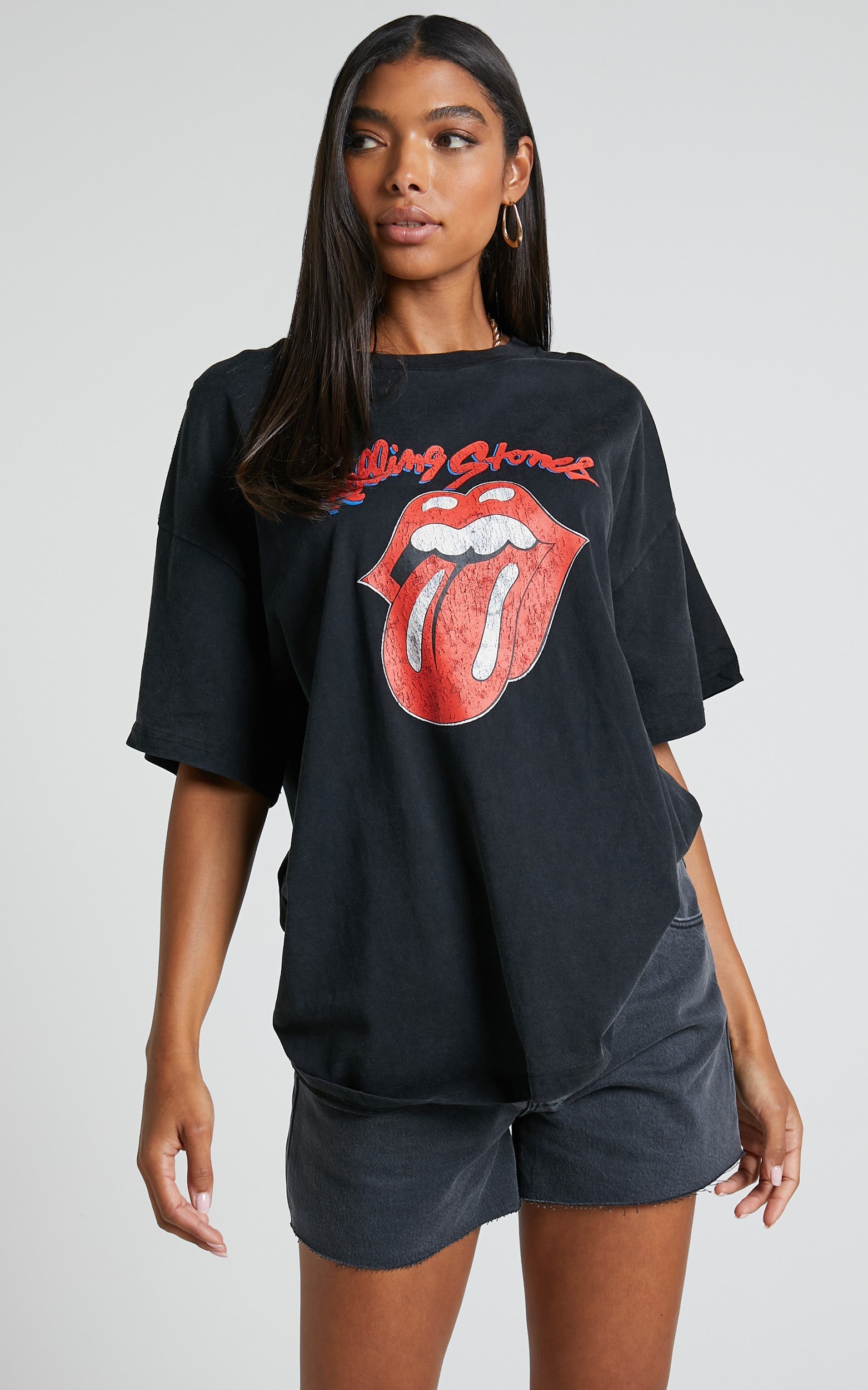 Universal Music - Rolling Stones Tee in Washed Black