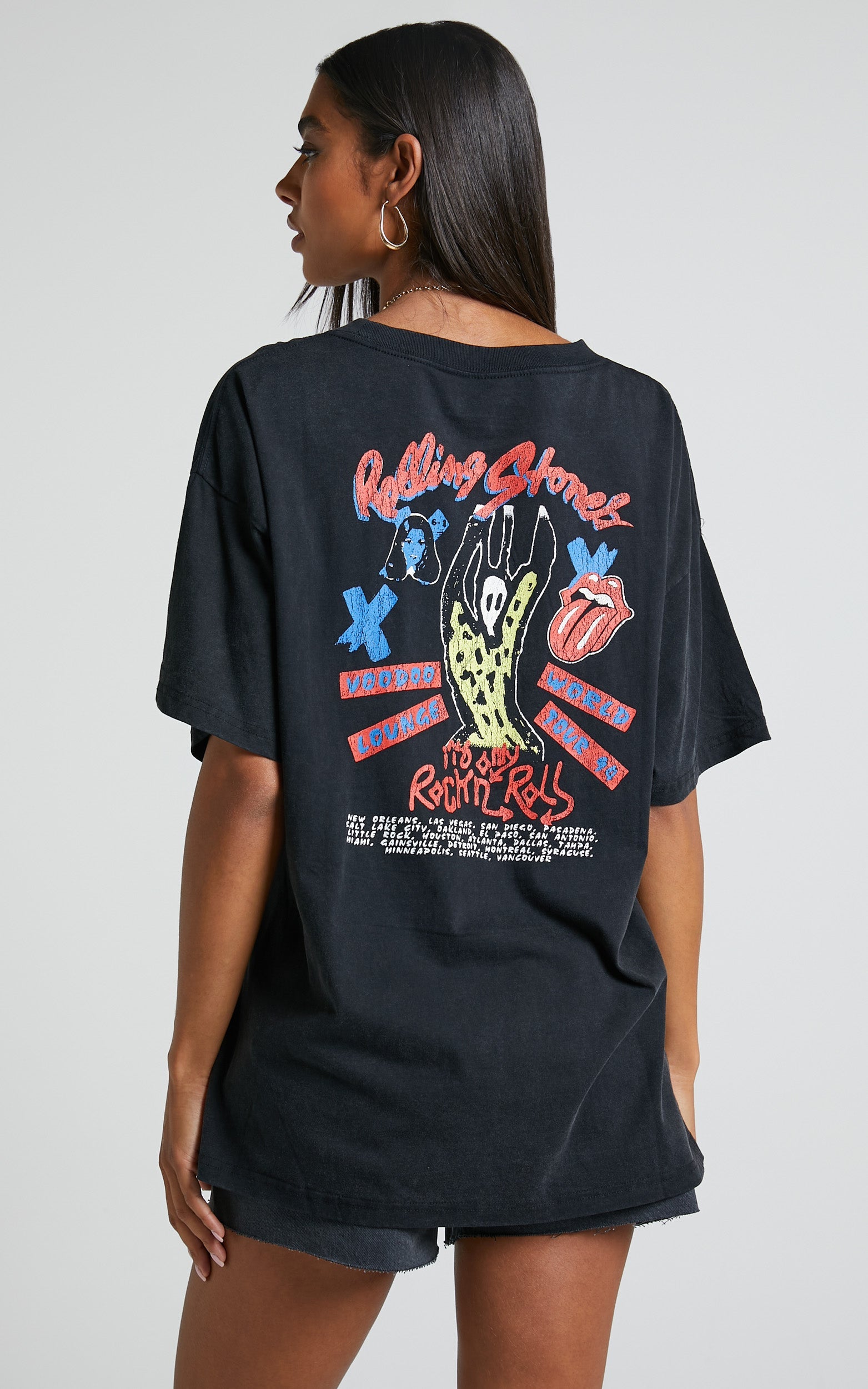Universal Music - Rolling Stones Tee in Washed Black