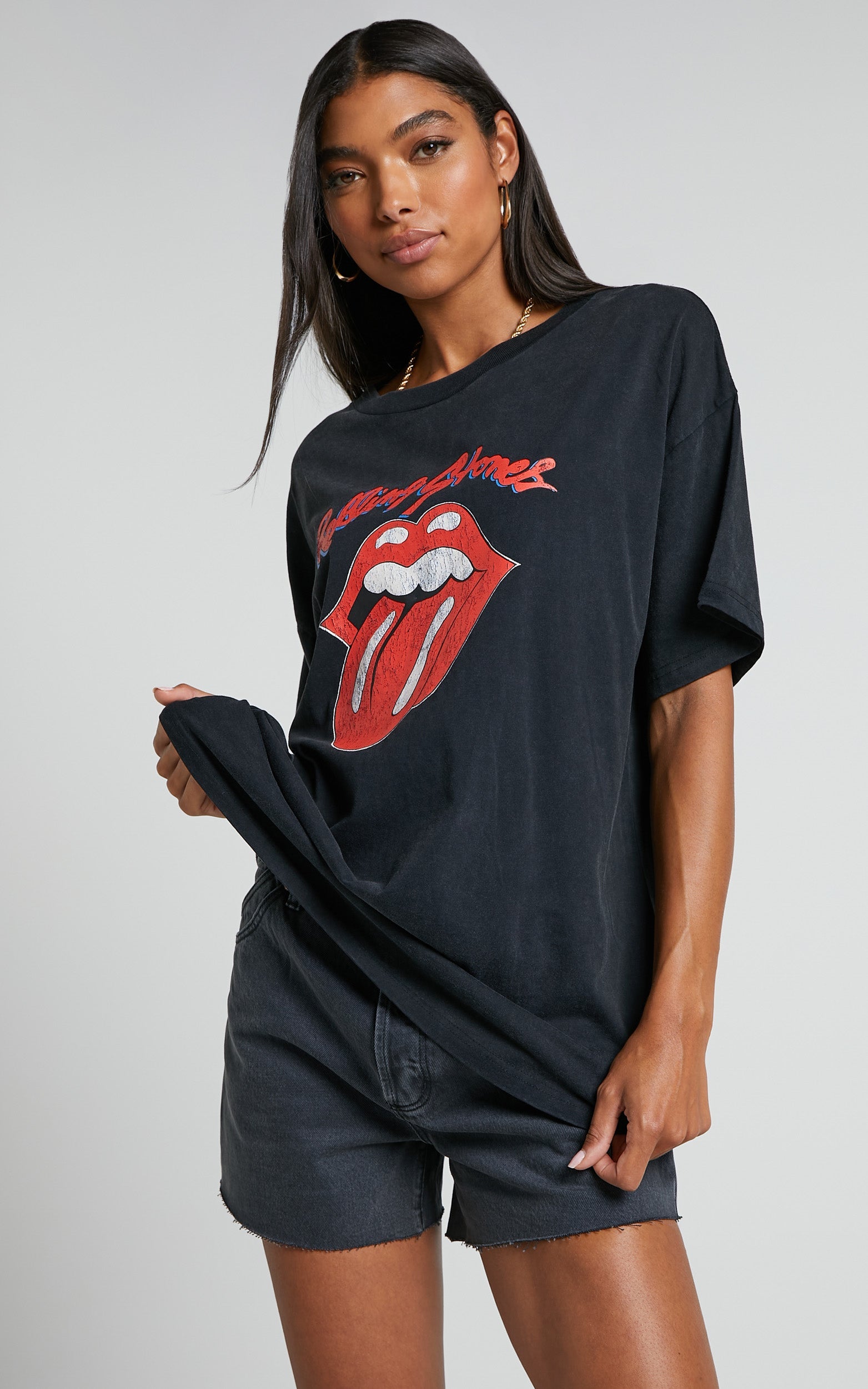Universal Music - Rolling Stones Tee in Washed Black