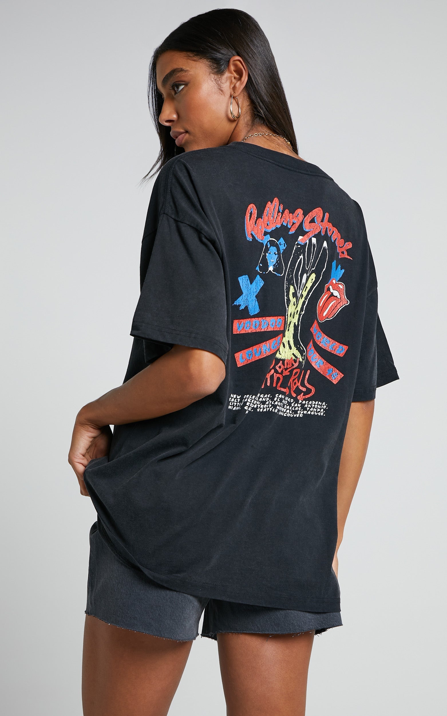 Universal Music - Rolling Stones Tee in Washed Black