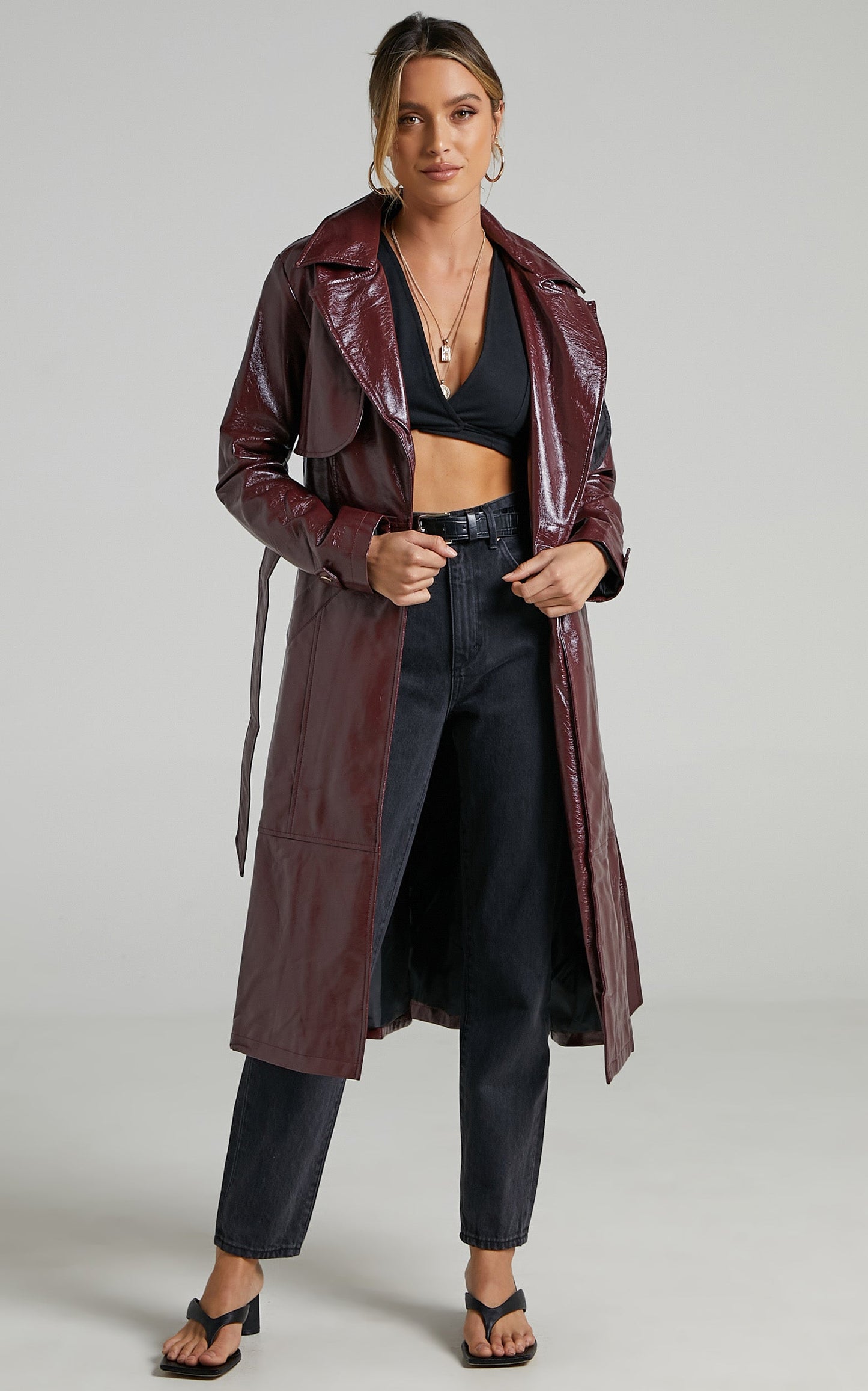 Unsolved Mystery Trench Coat in Aubergine