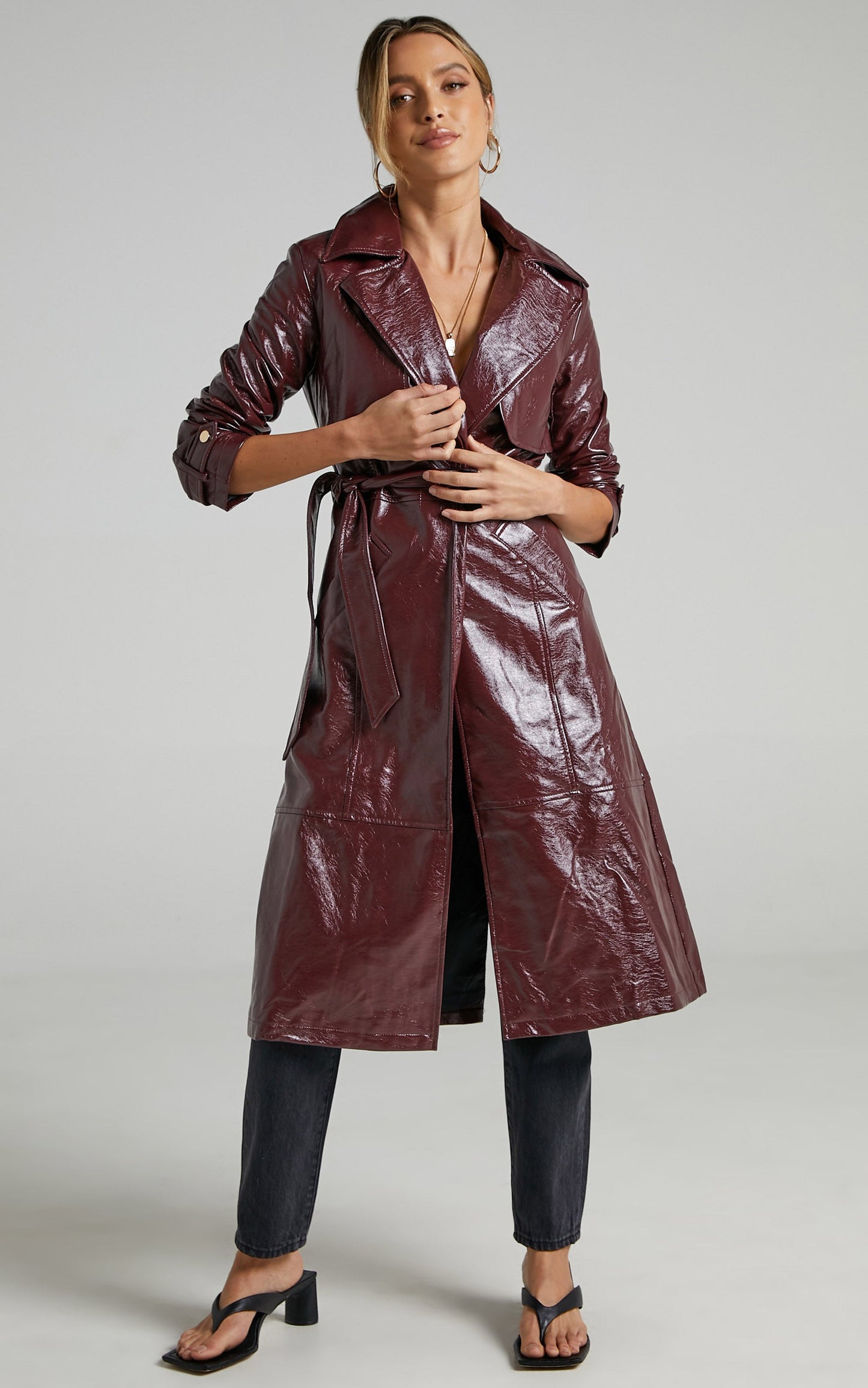 Unsolved Mystery Trench Coat in Aubergine