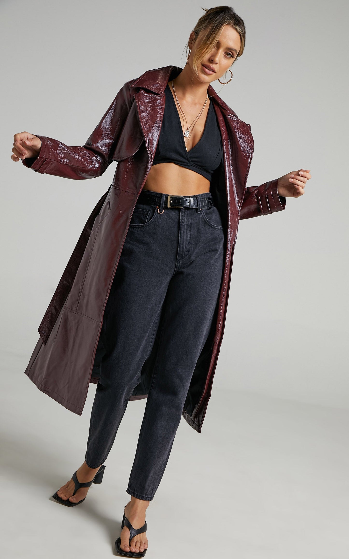 Unsolved Mystery Trench Coat in Aubergine
