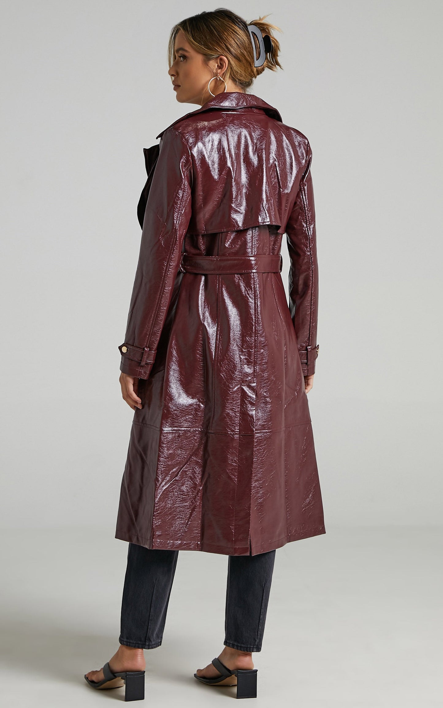 Unsolved Mystery Trench Coat in Aubergine