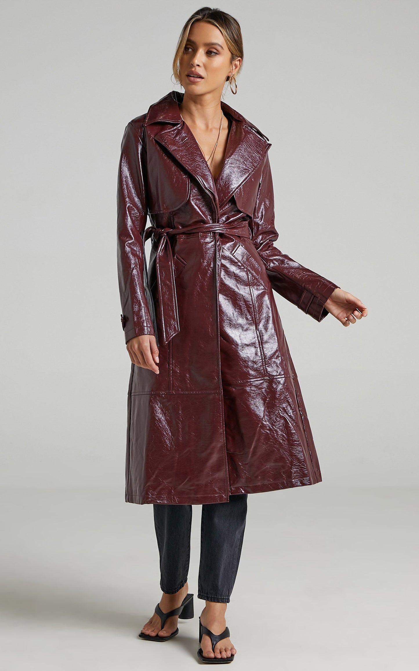Unsolved Mystery Trench Coat in Aubergine