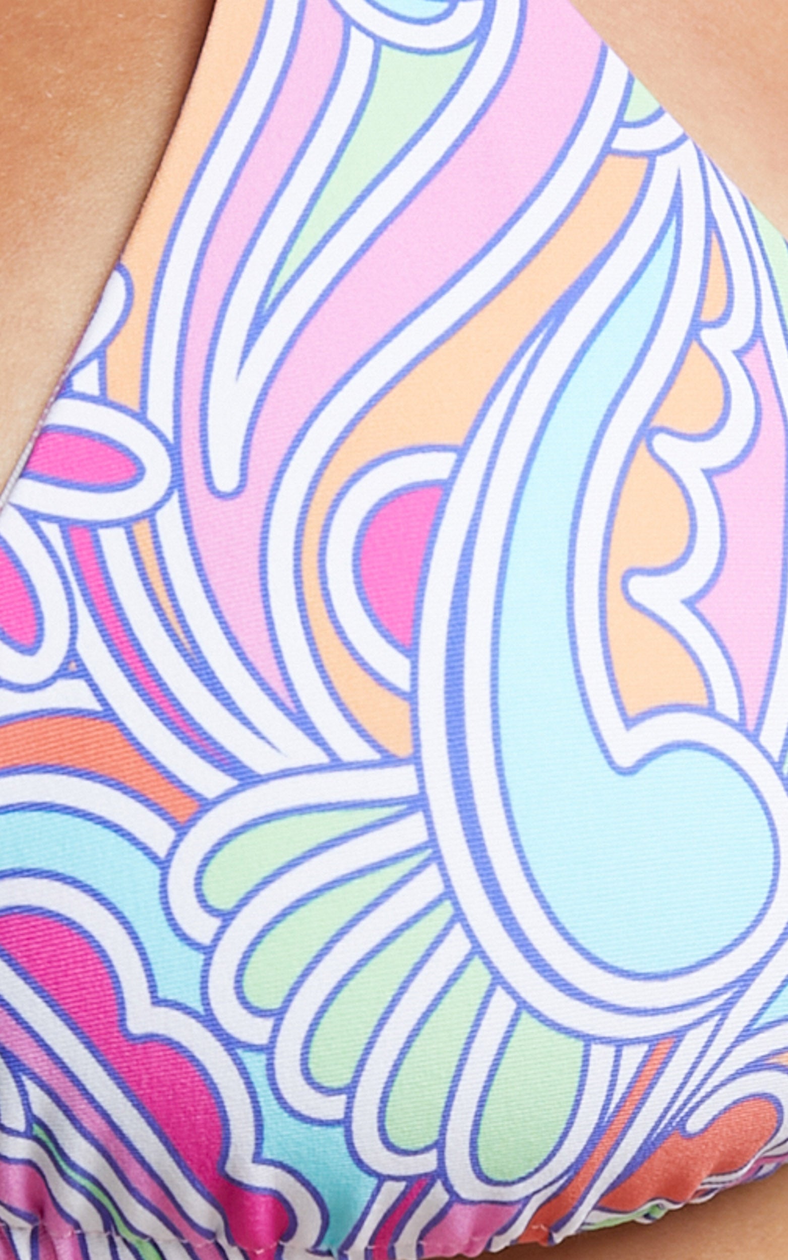 VDM The Label - Ziggy Reversible Bikini Top in Kaleidoscope Swirl/Bubblegum Gingham