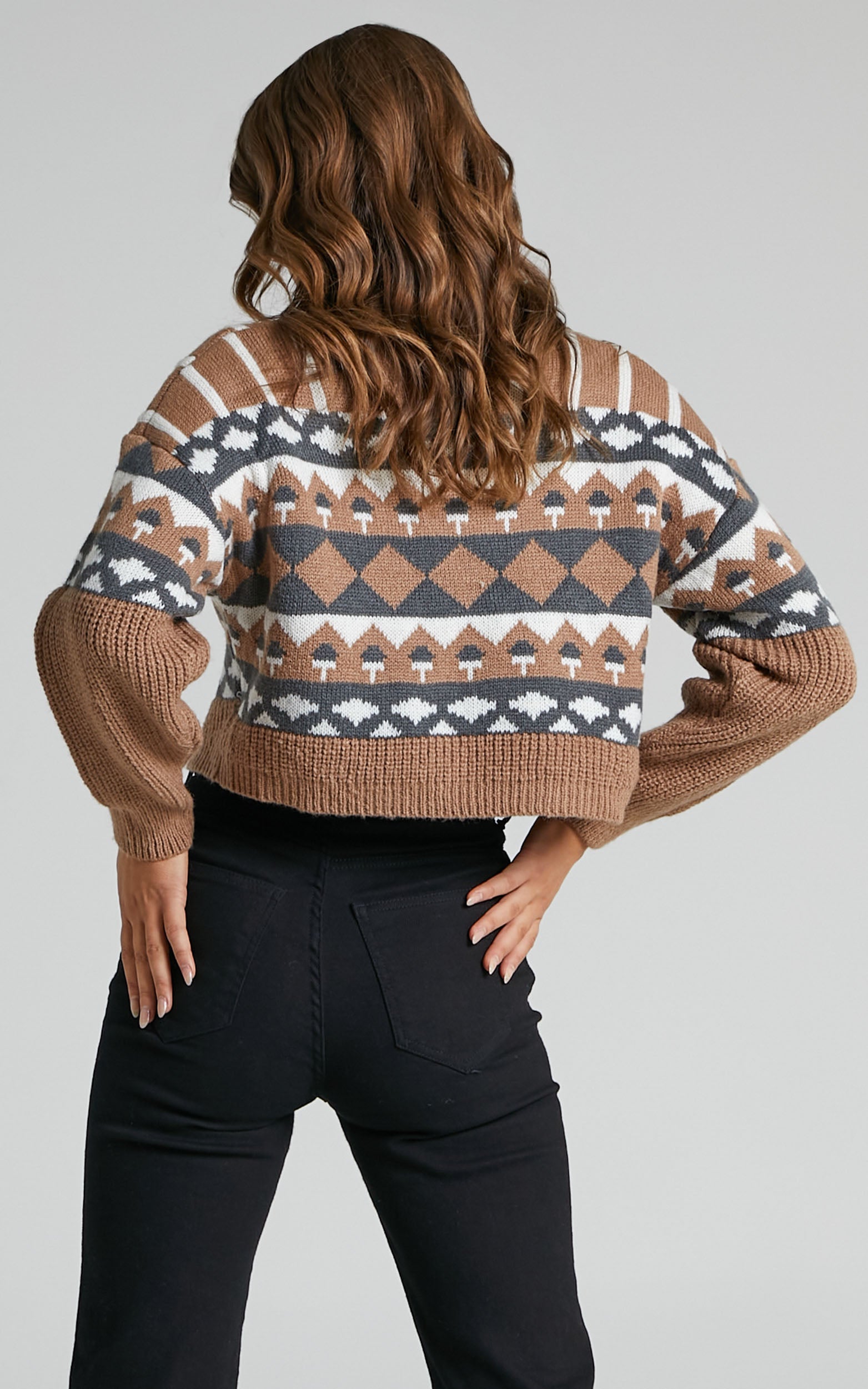 Vail Printed Knit in Brown