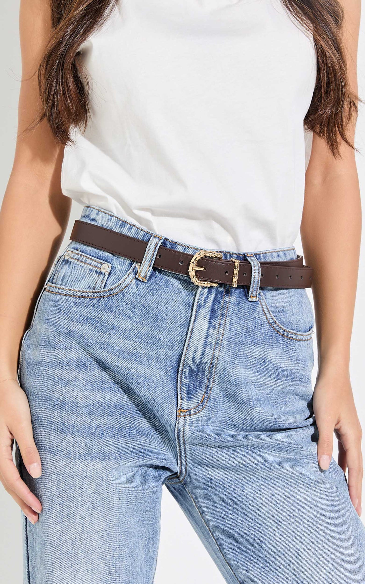 Valerie Buckle Belt in Brown