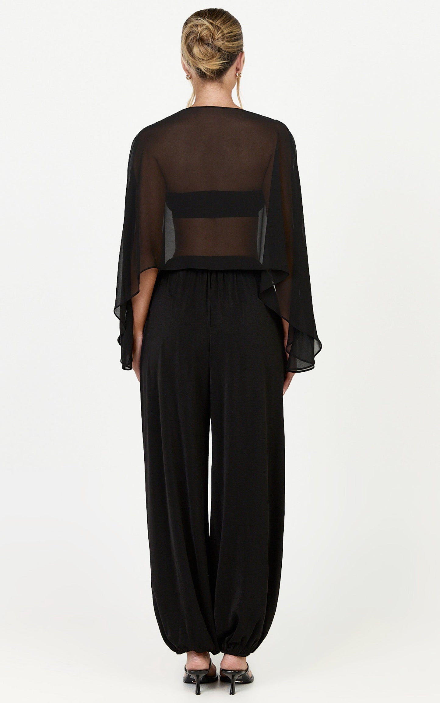 Valerie Pants - Elasticated Waist Balloon Leg Pants in Black