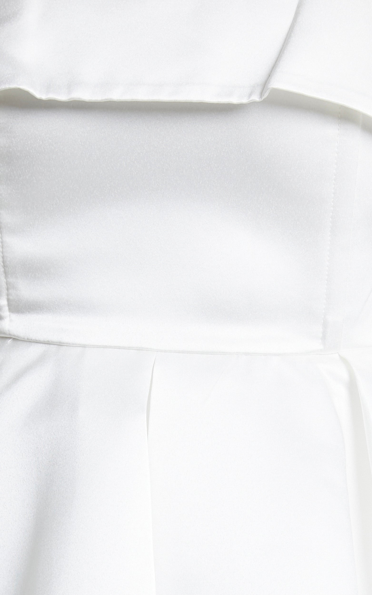 Valora Strapless Fit and Flare Satin Mini Dress in Ivory
