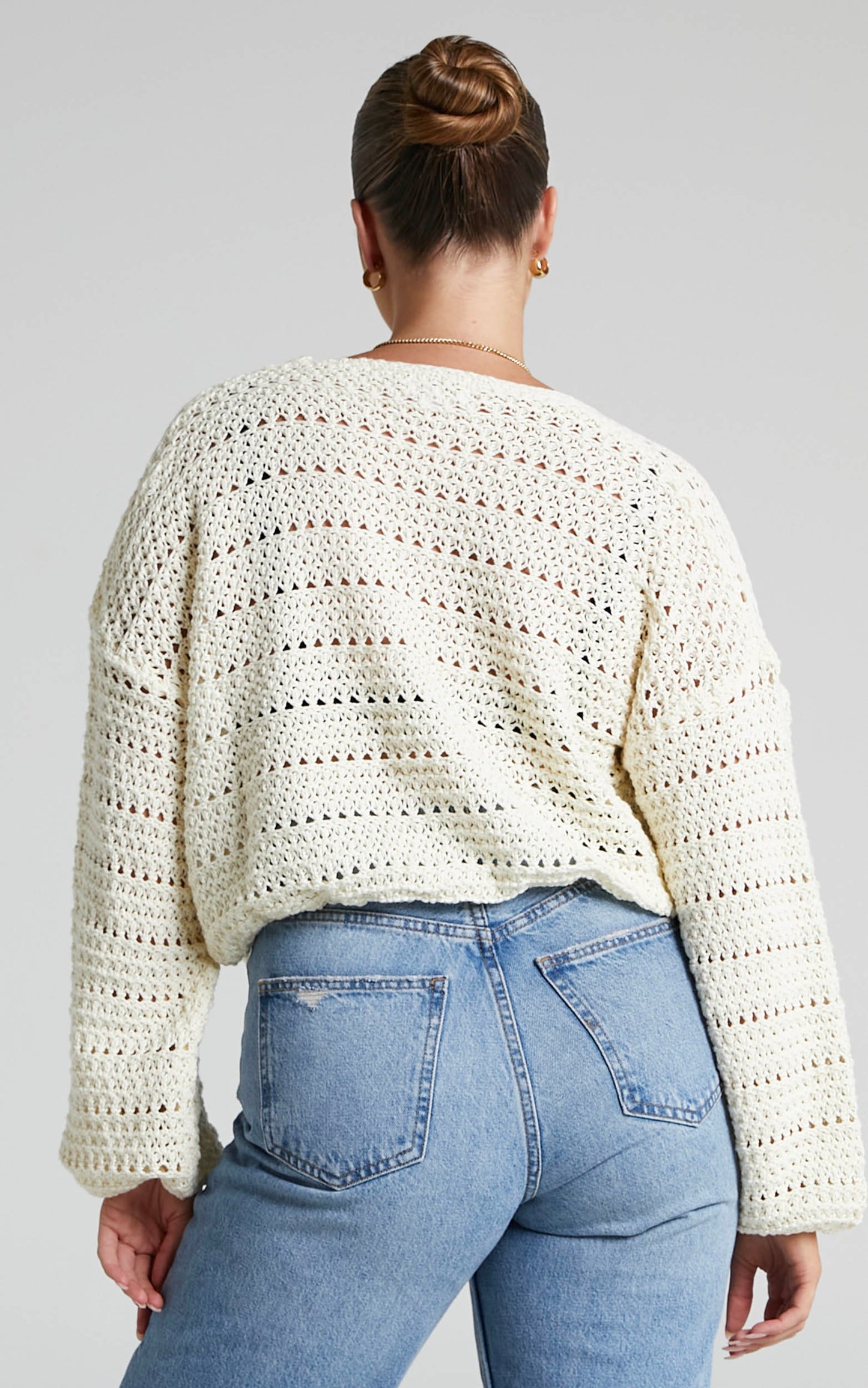 Valoris Crochet Cardigan in Cream
