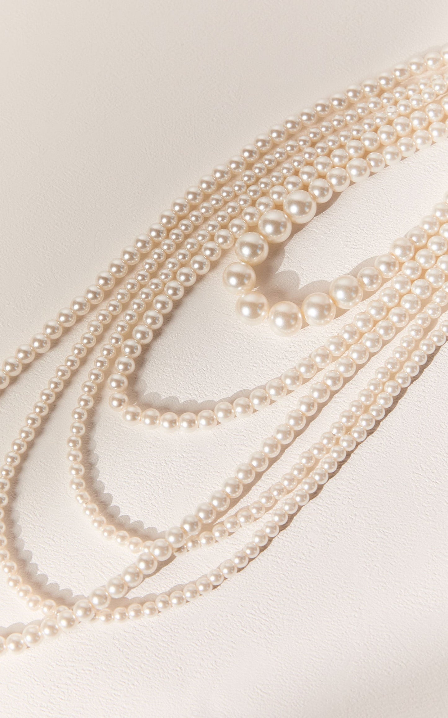 Vance Necklace - Layered Pearl Necklace in White