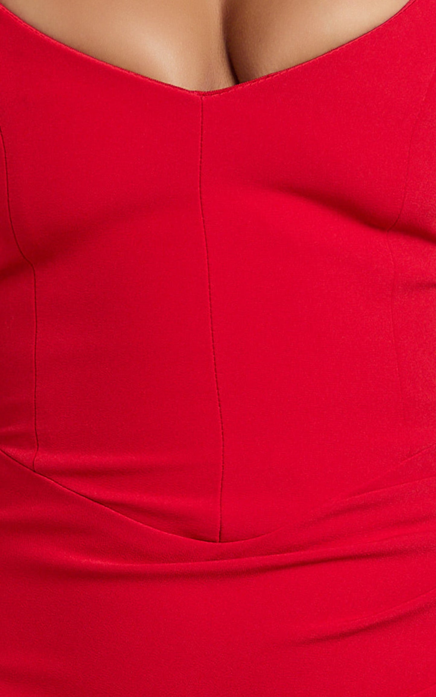 Veronika Maxi Dress - Off Shoulder Plunge High Split Dress in Red