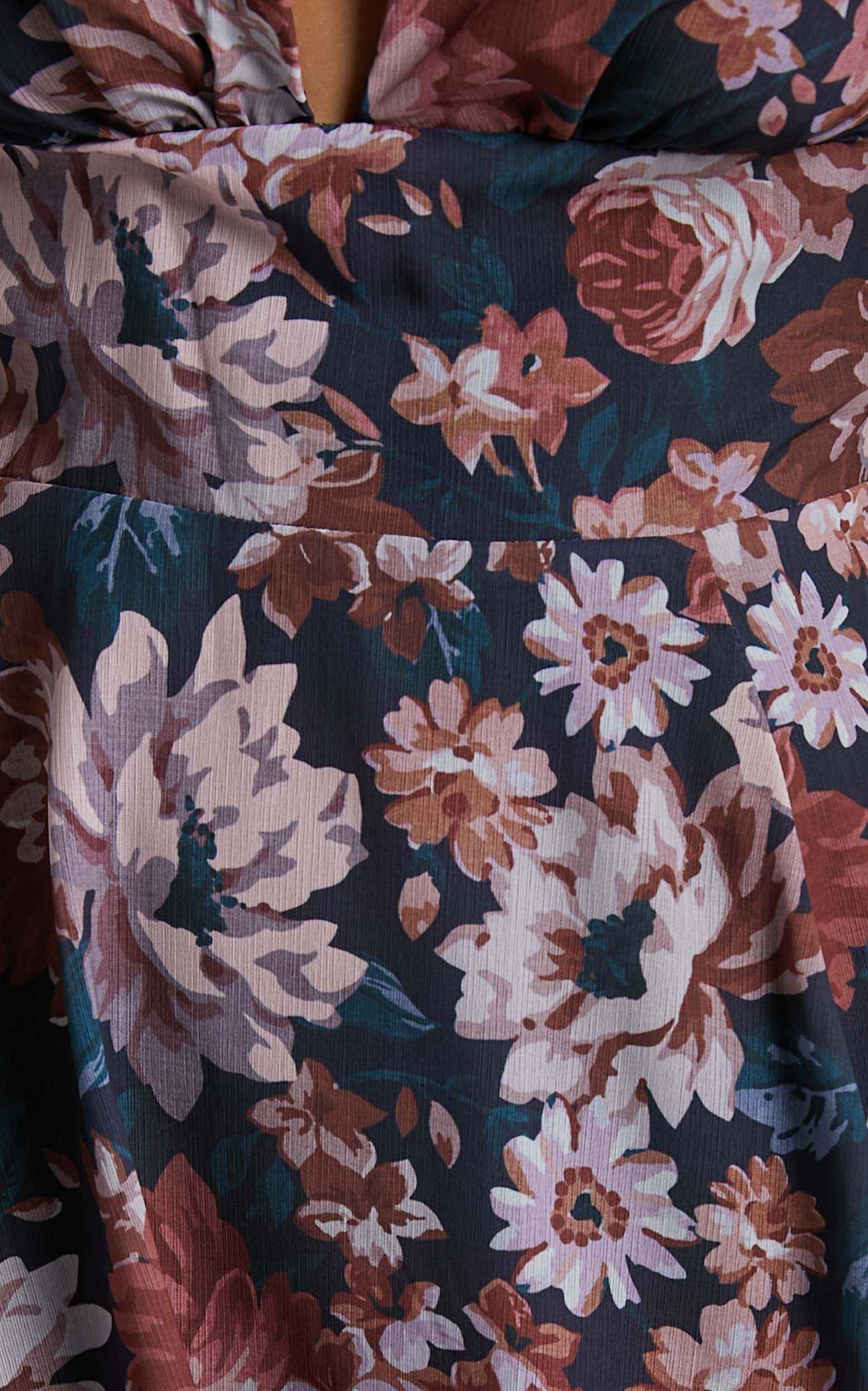 Vhera Mini Dress - Short Puff Sleeve Dress in Vintage Garden