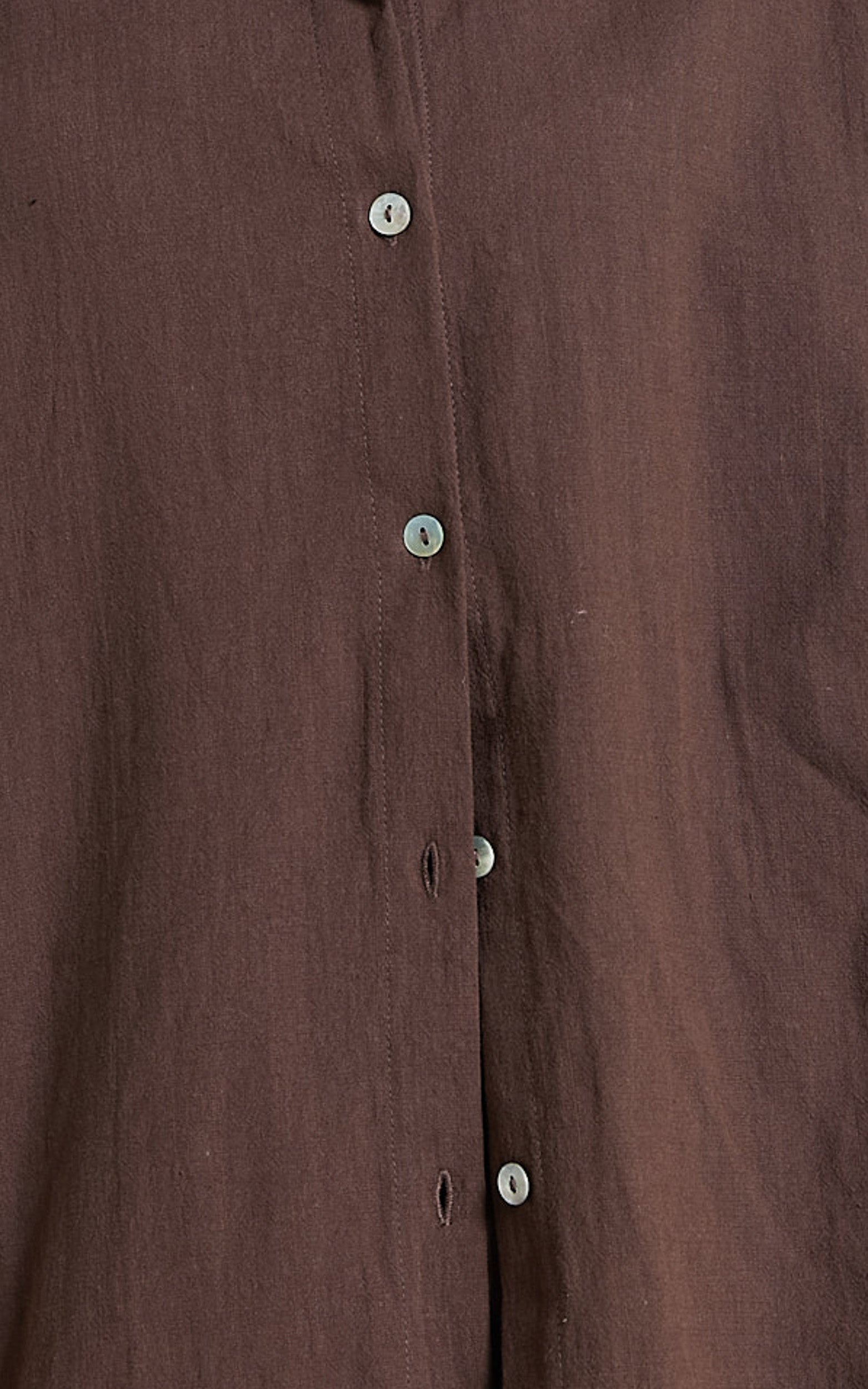 Vina Del Mar Two Piece Set - Linen Look Shirt and Shorts Set in Chocolate