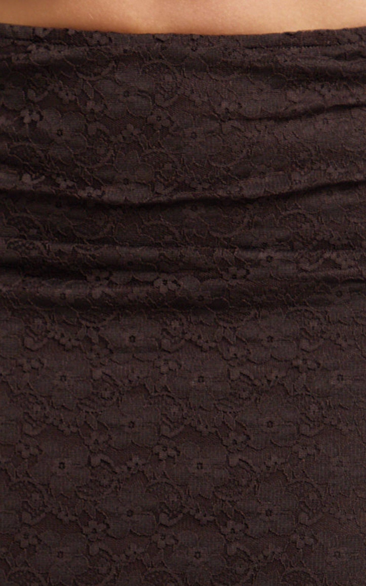 Viola Maxi Skirt - Lace Sheer Bodycon Skirt in Chocolate
