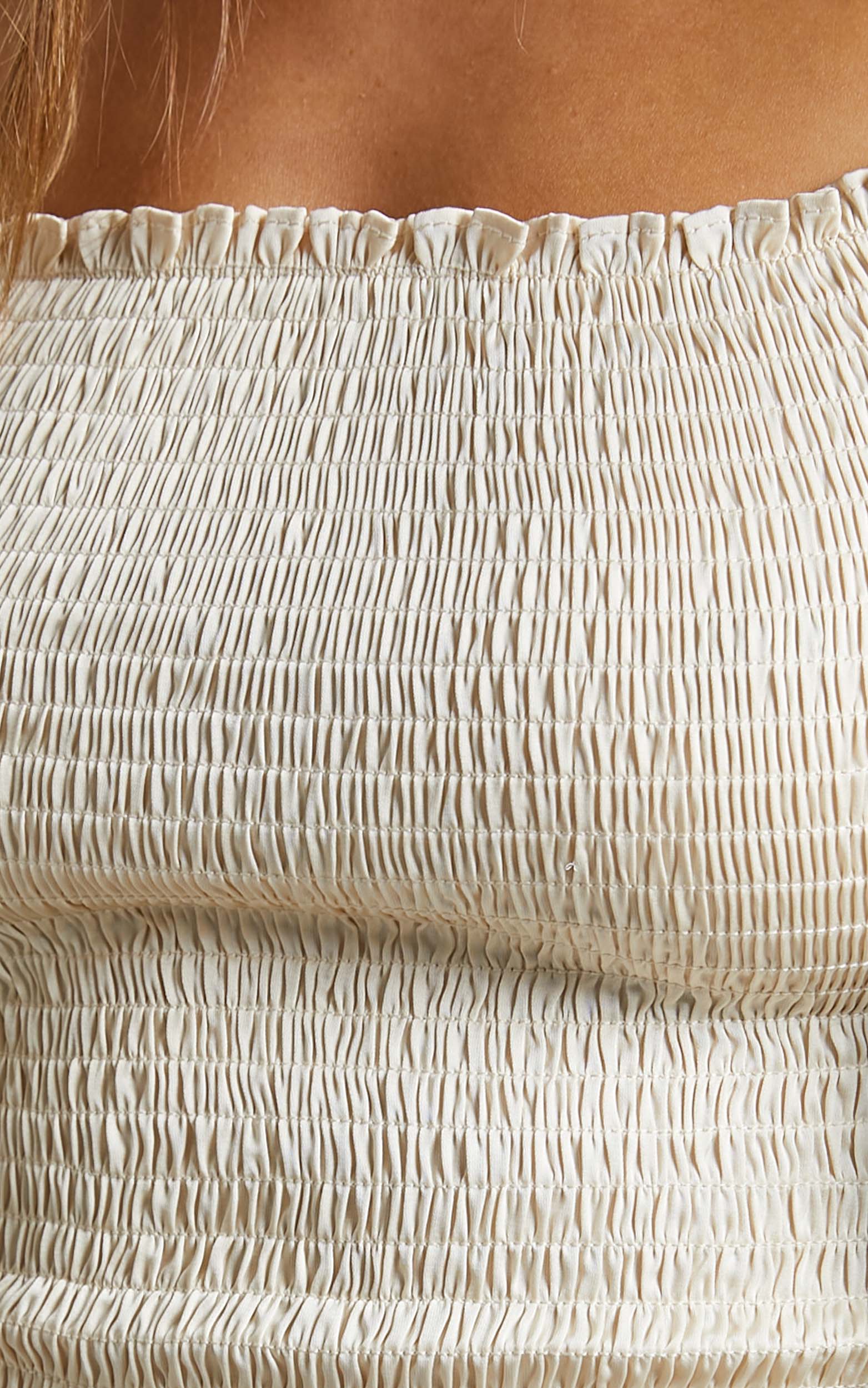 Vira Top - Shirred Top in Cream