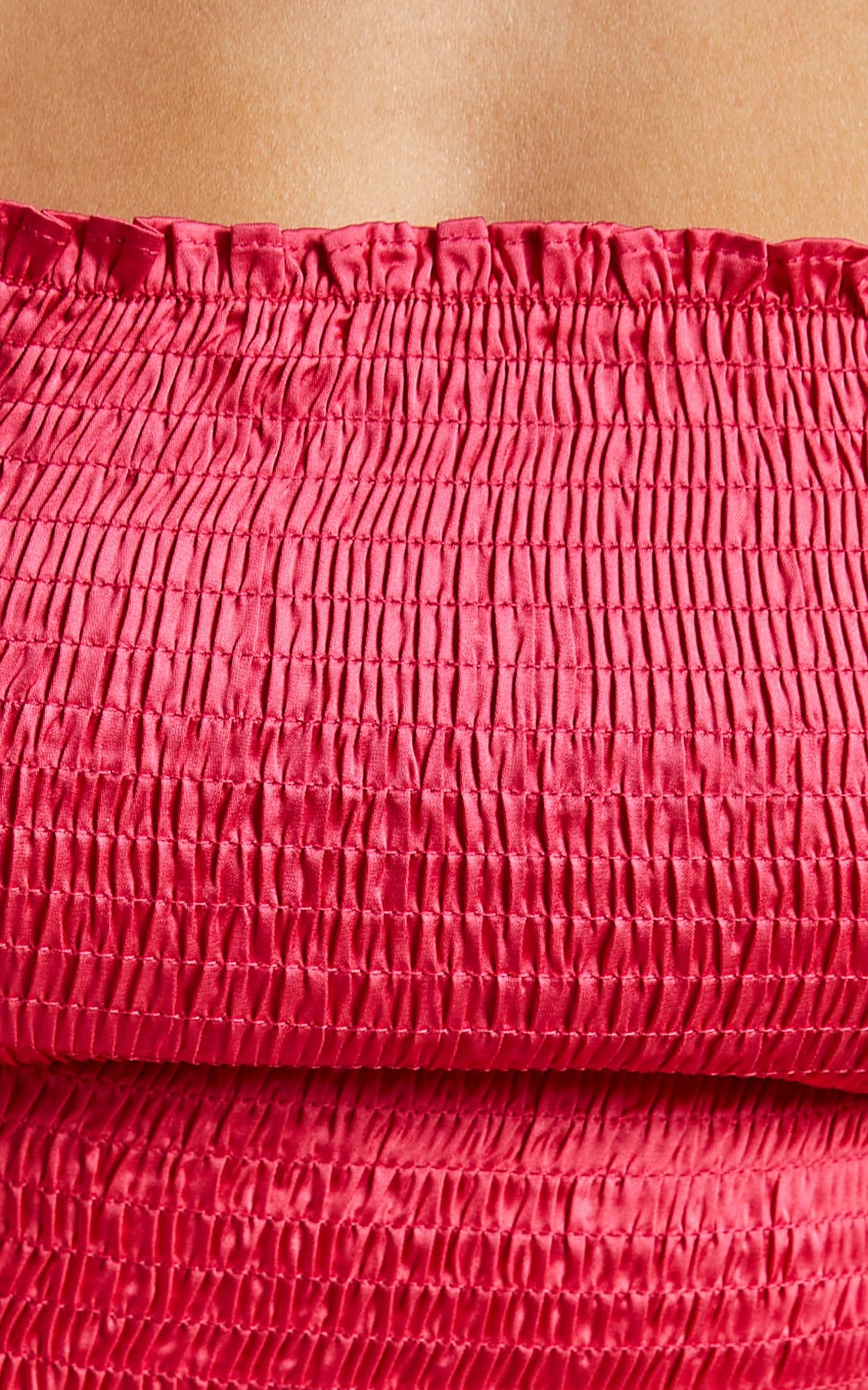 Vira Top - Shirred Top in Hot Pink