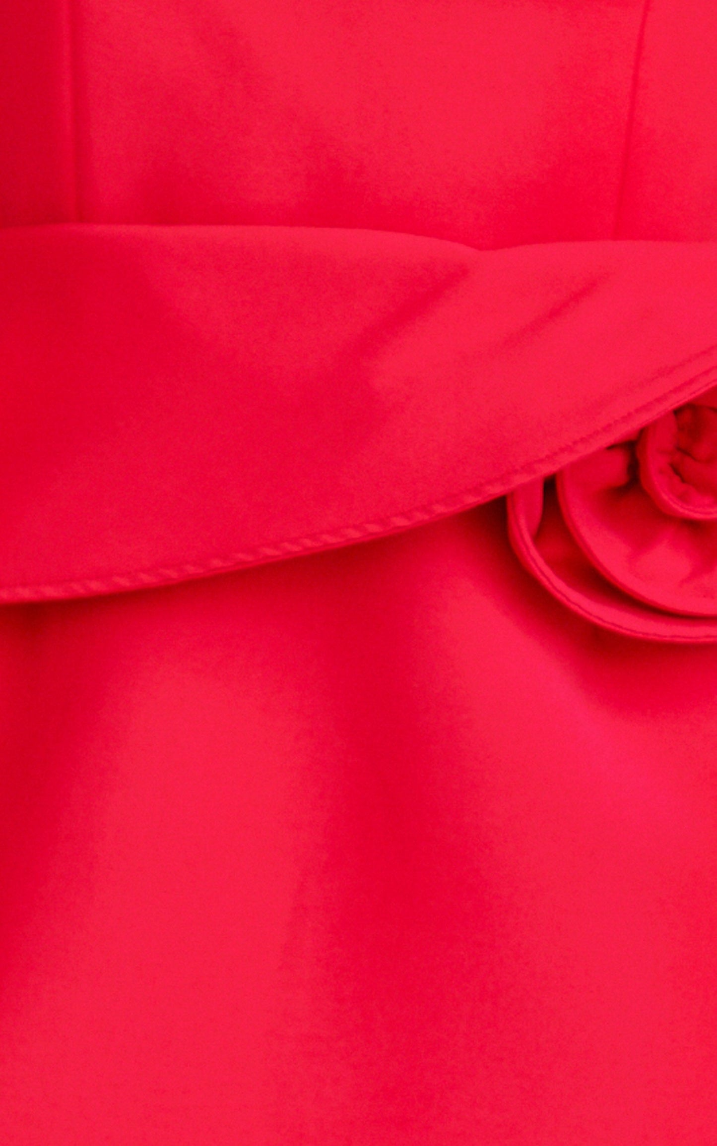 Vivienne Mini Dress - Square Neck Rosette Peplum Dress in Red