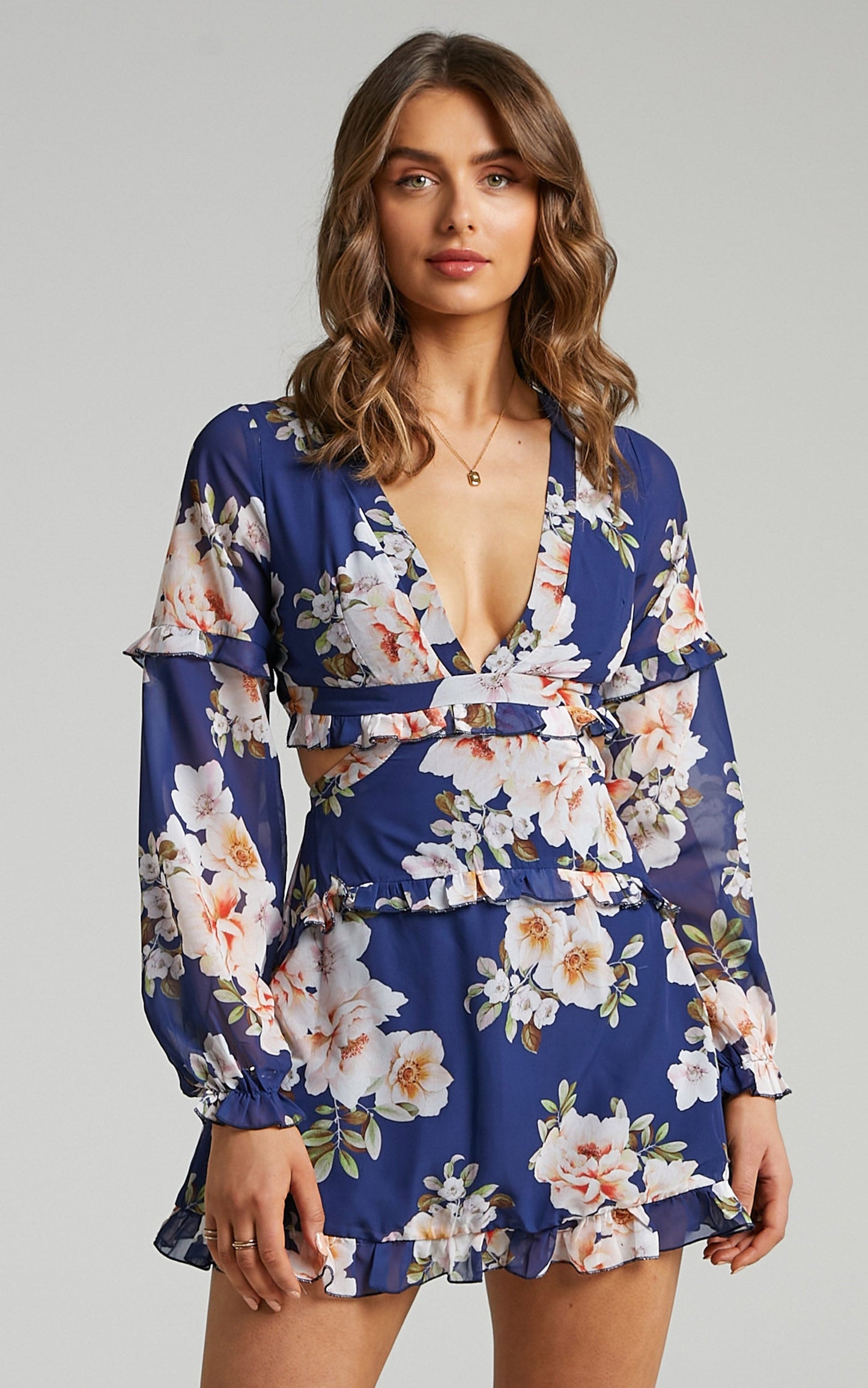 Wait On The Dance Floor Dress in Royal Floral
