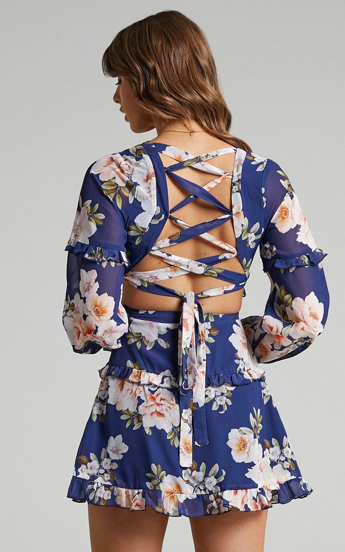 Wait On The Dance Floor Dress in Royal Floral