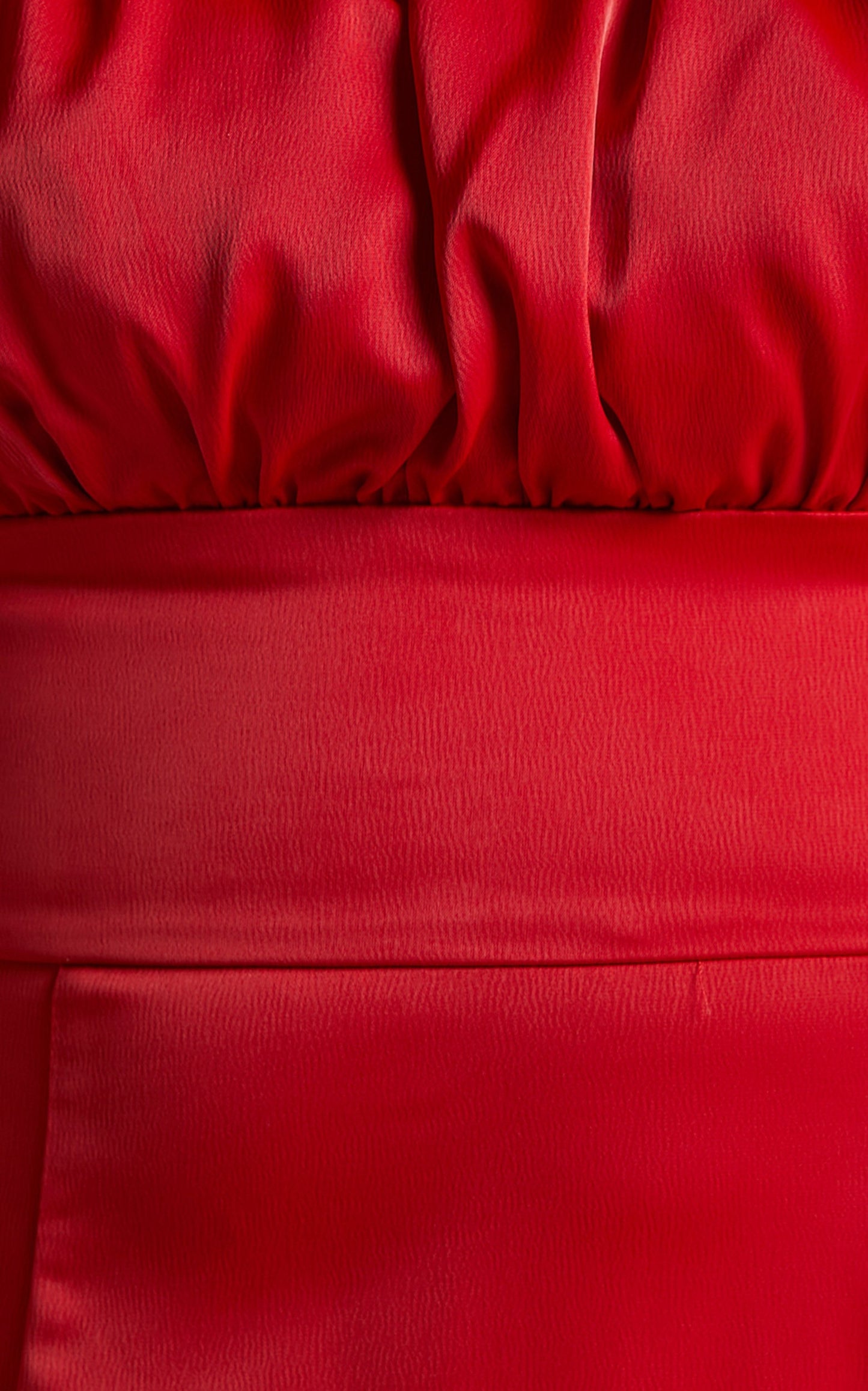 Wallace Midi Dress - Ruched Bust Thigh Split Dress in Red