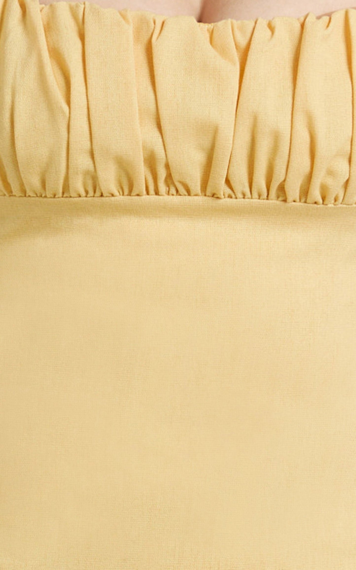 Welmina Mini Dress - Square Neck Front Placket Dress in Lemon