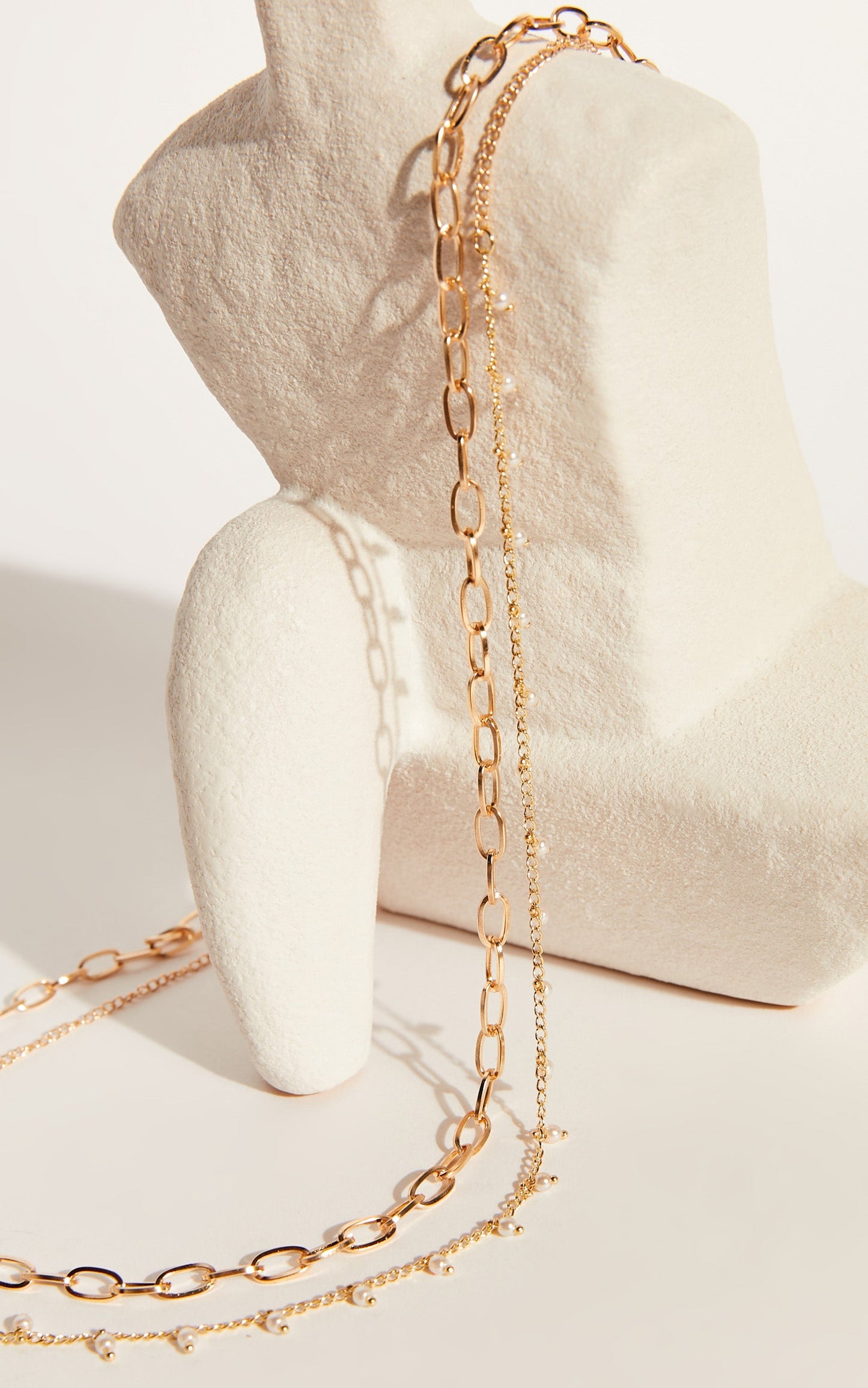 Wheaton Layered Pearl Waist Chain in Gold