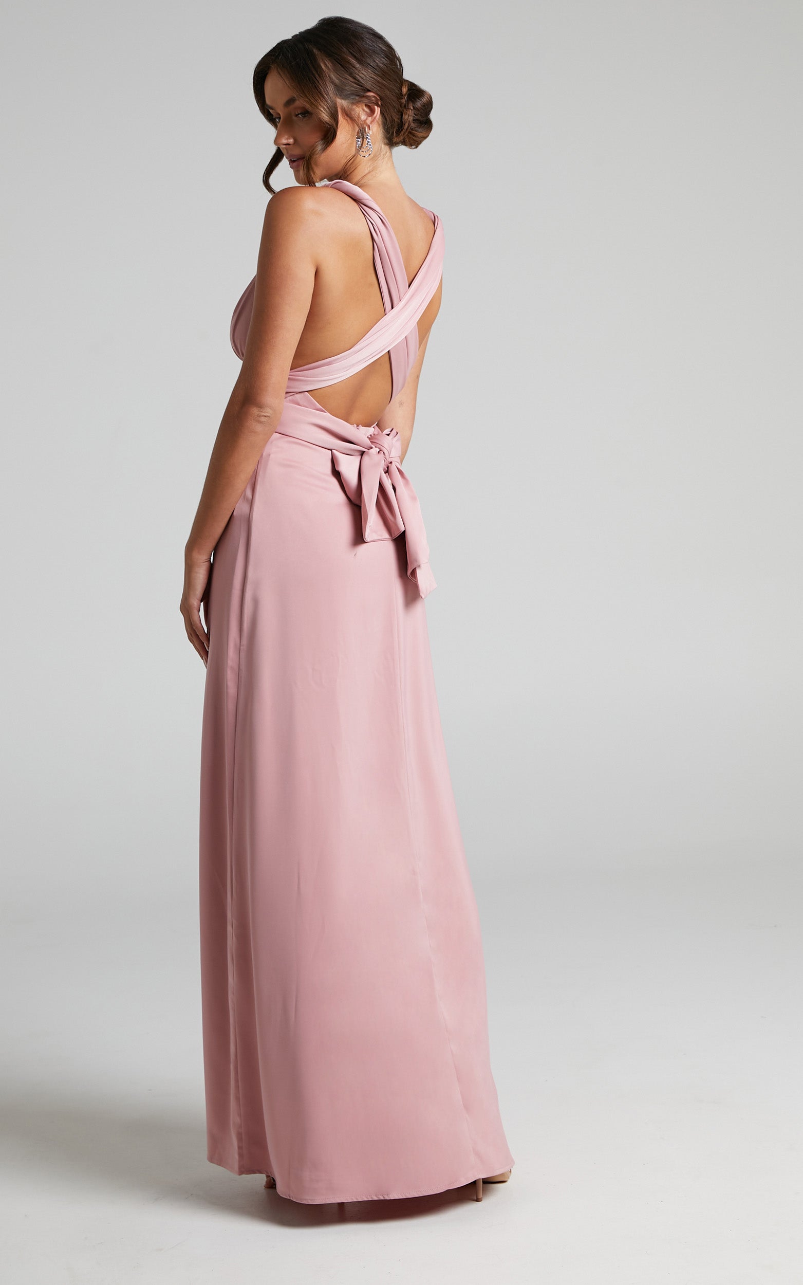 Whimsical Dream Multi Tie Maxi Dress in Blush