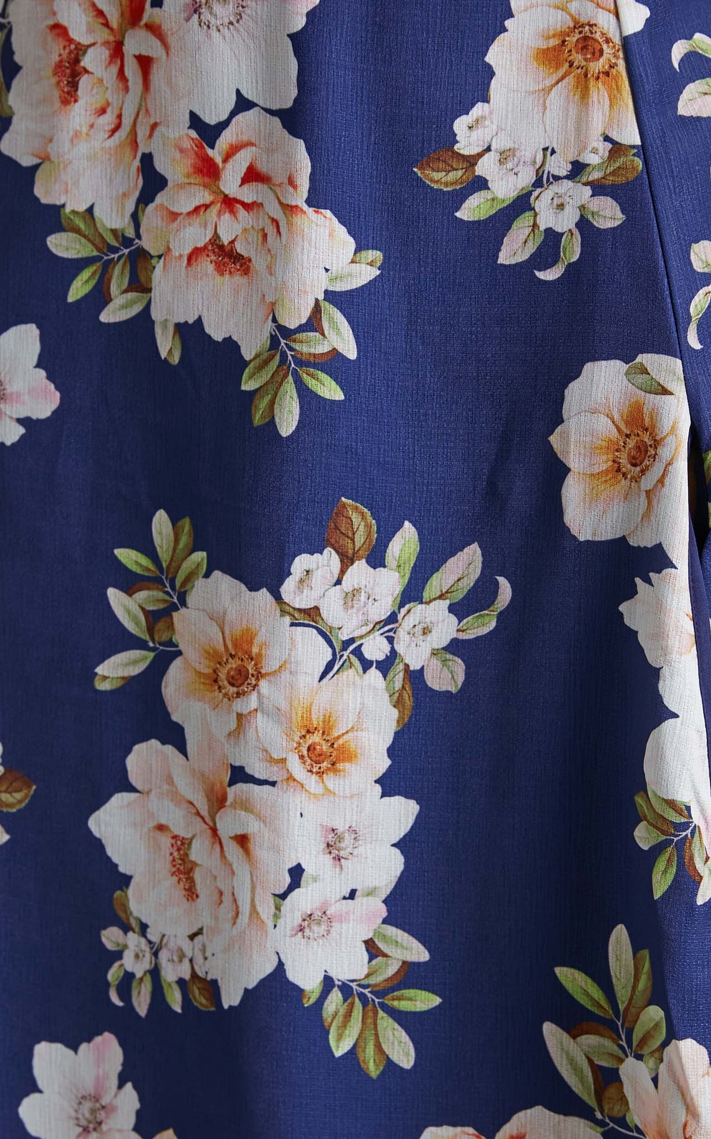 Wild And Free Mind Midi Dress - Front Tie Cut Out Dress in Royal Floral