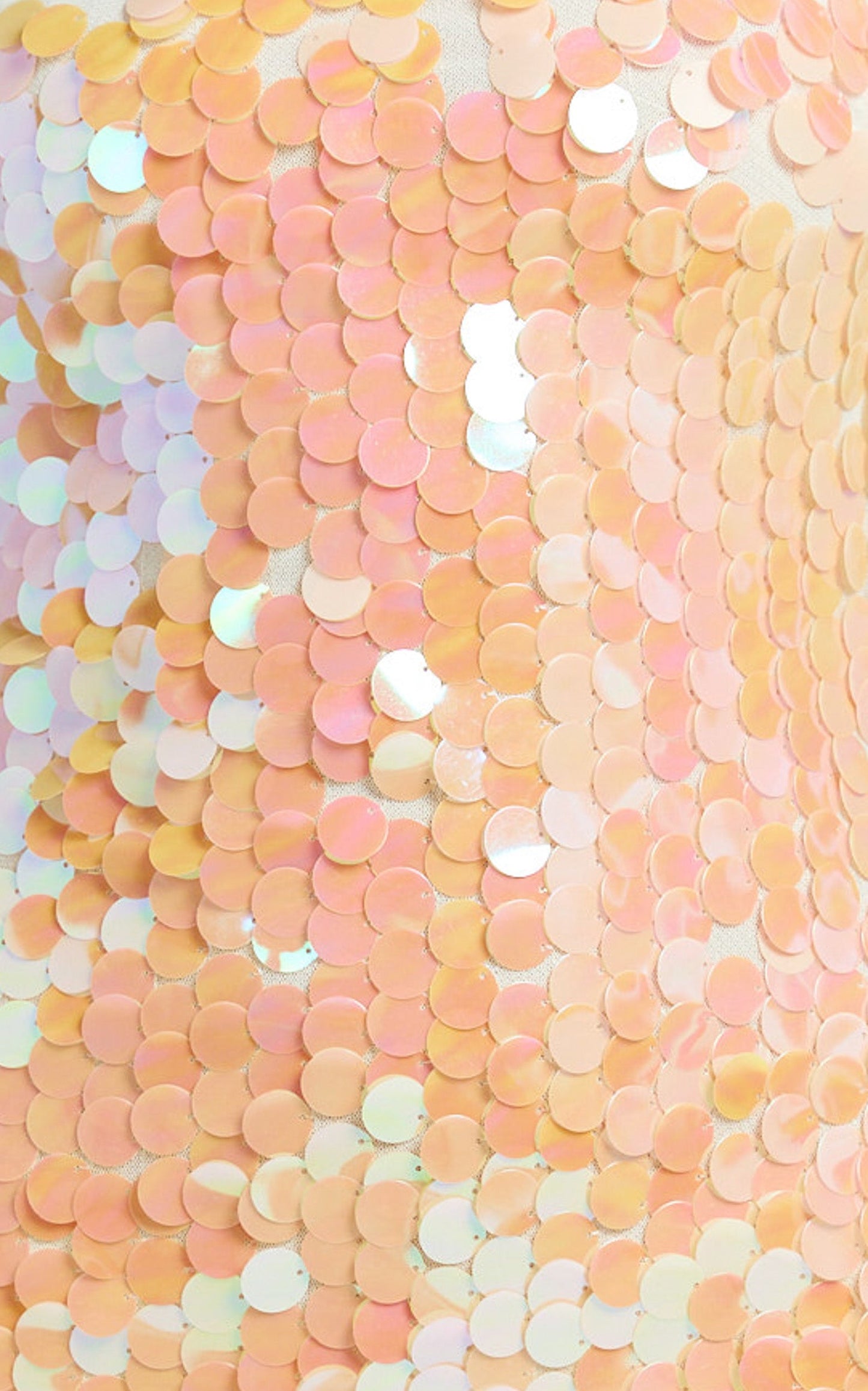 Wilfreda Mini Dress - Sequin Square Neck Bodycon Dress in Peach