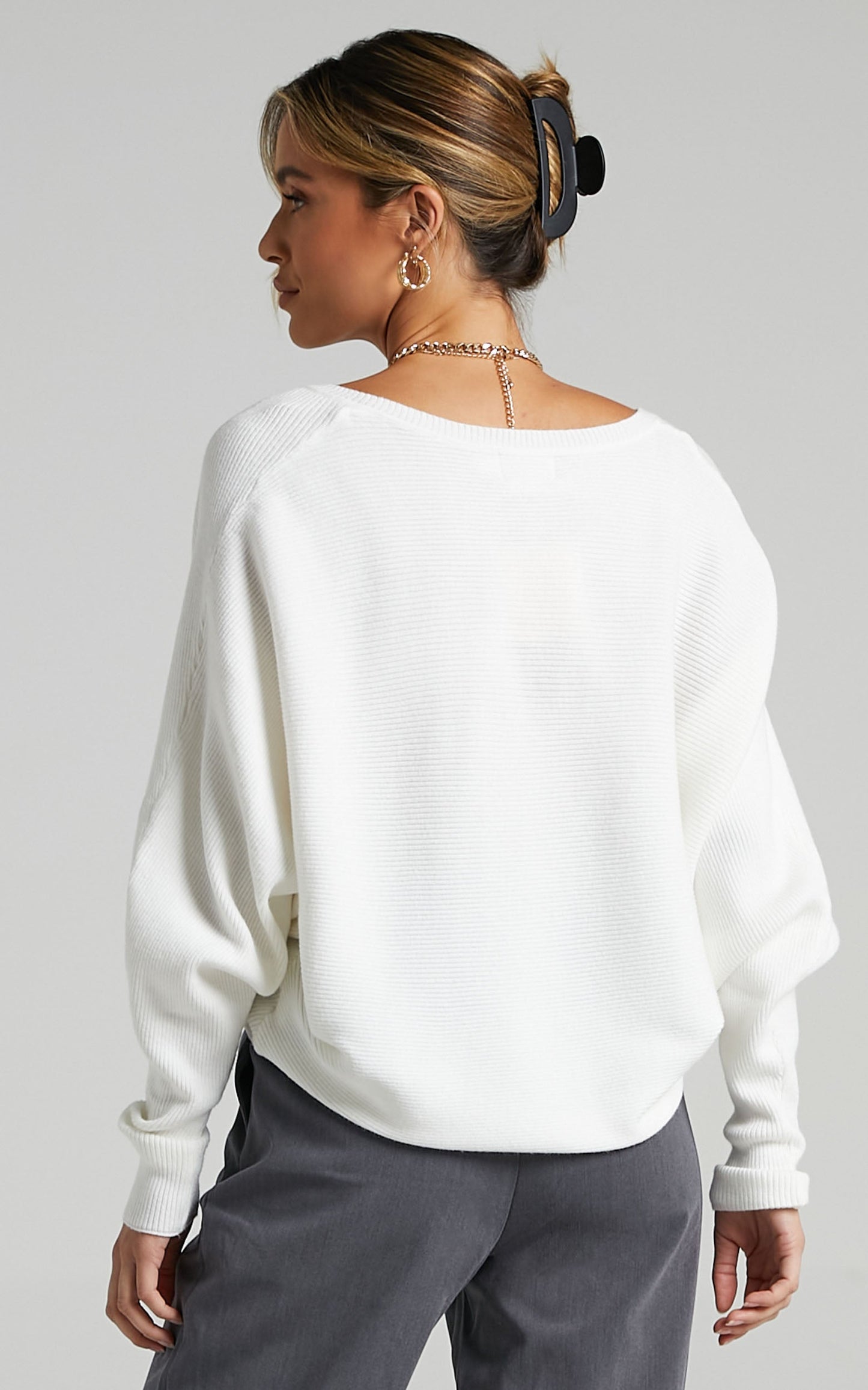 Winning At Life Knit Sweater in Cream