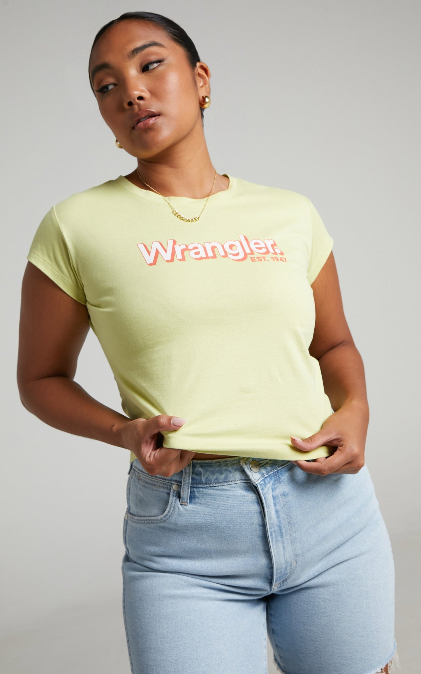 Wrangler - 90s Shrunken Tee in Lemongrass