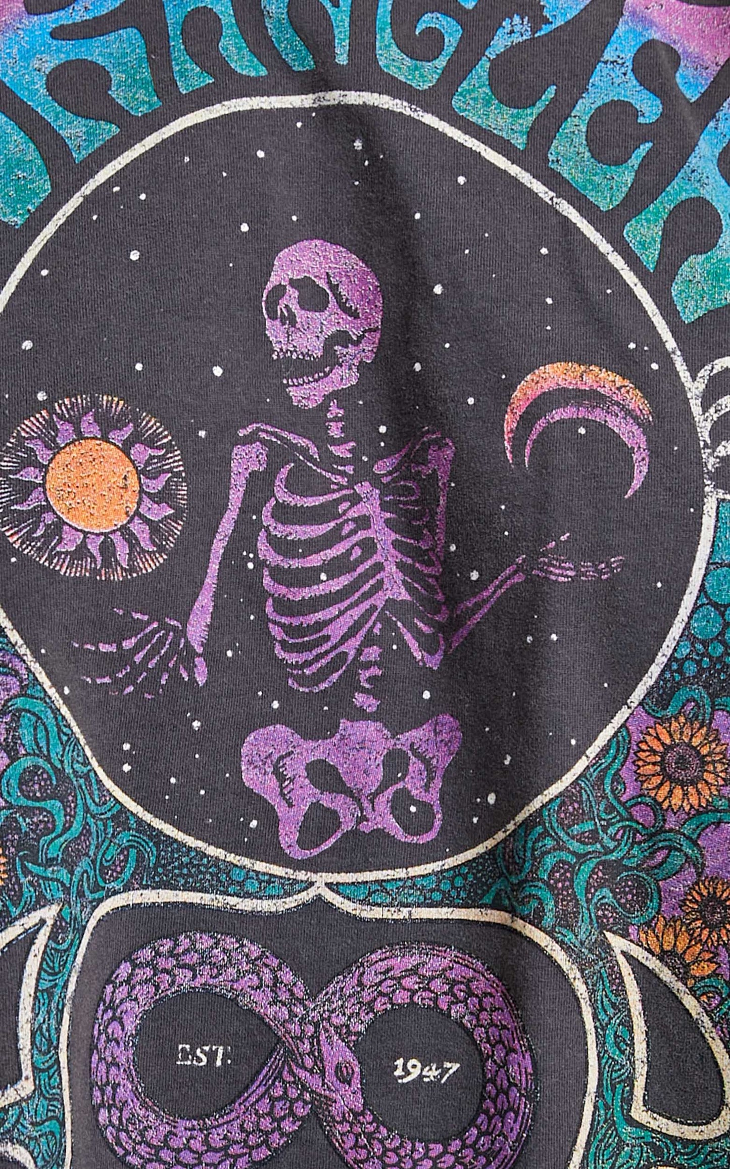 Wrangler - CELESTIAL BONES CROP TEE in Worn  Black