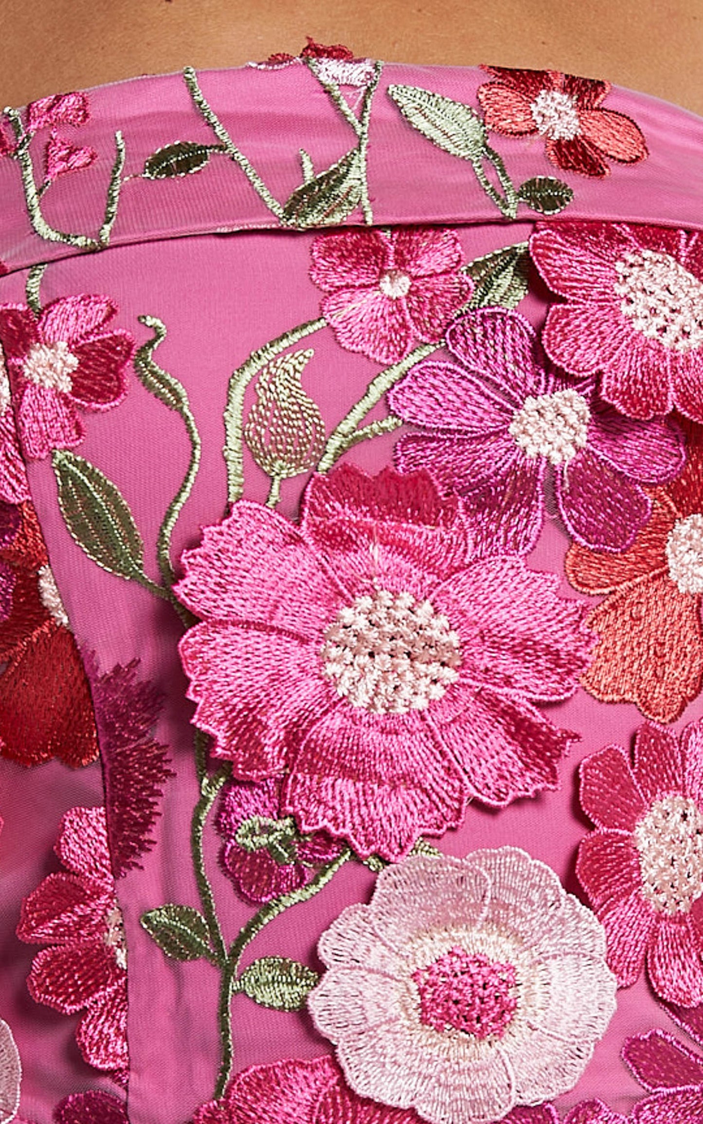 Wren Top - Strapless Garden Flowers Corset Top in Magenta