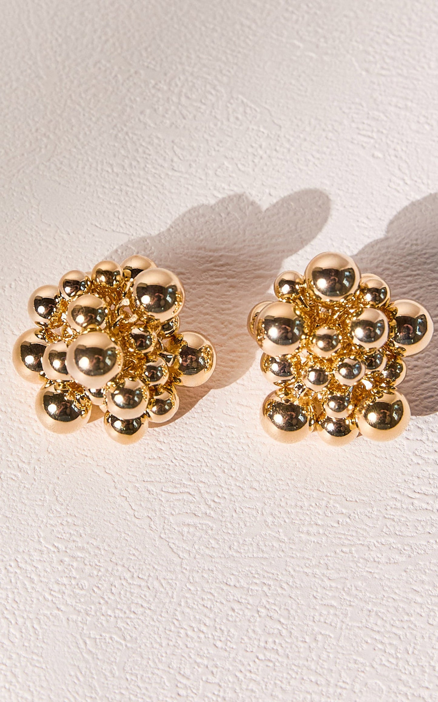 Wynn Earrings - Bubble Detail Statement Earrings in Gold
