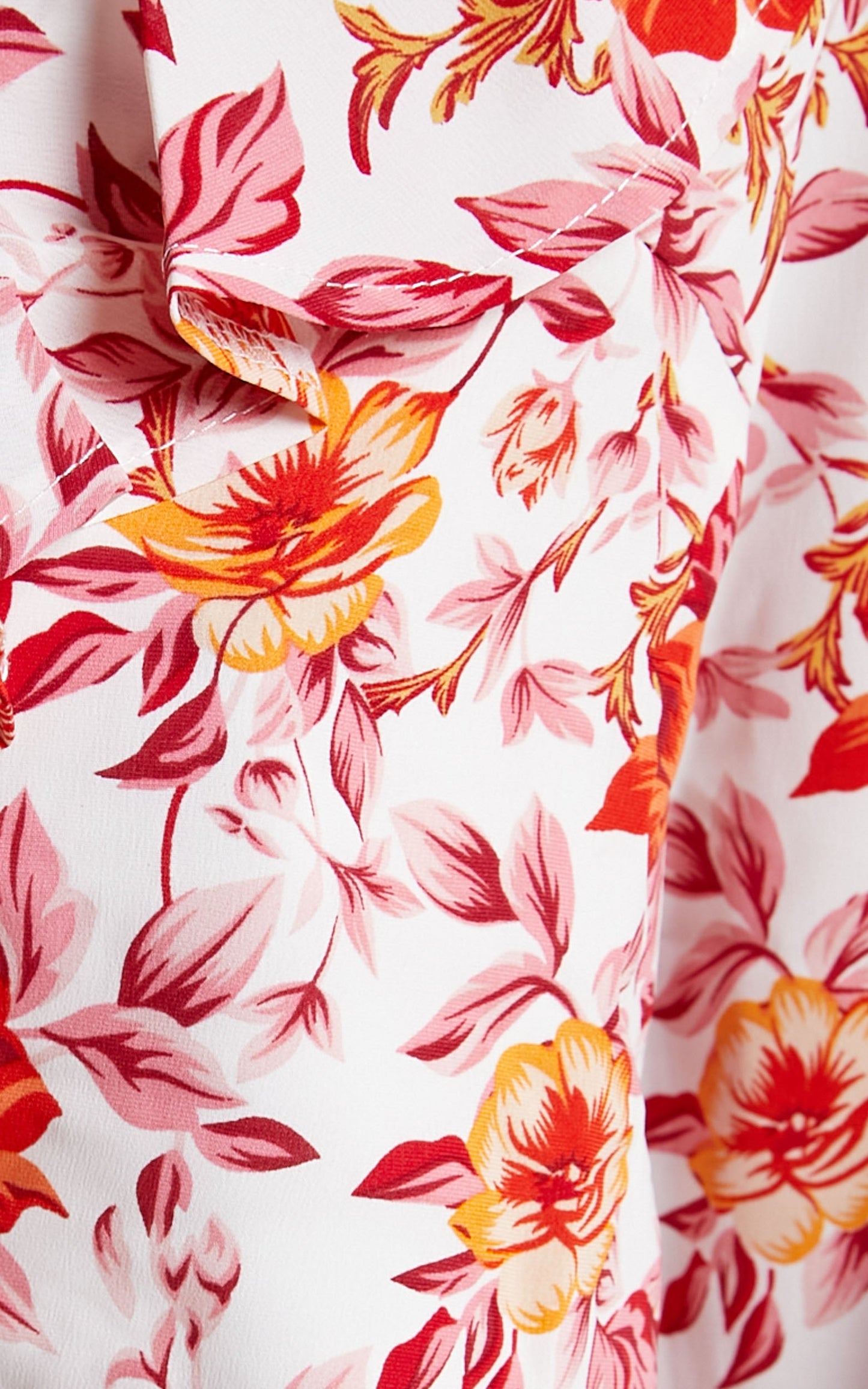 Wynna Tie Front Long Sleeve Top in Pink Red Floral