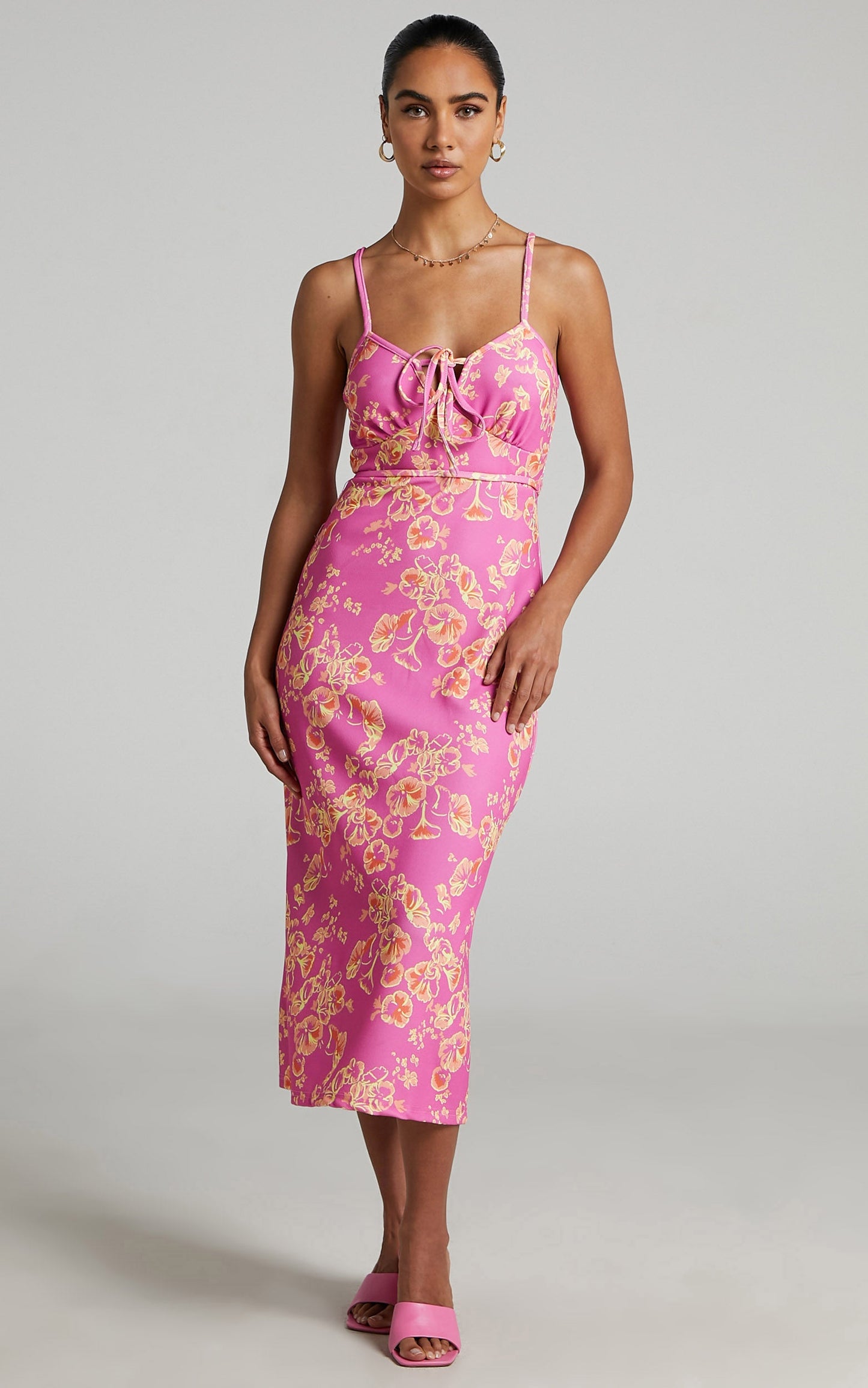 Yara Midi Dress in Floral Fantasia