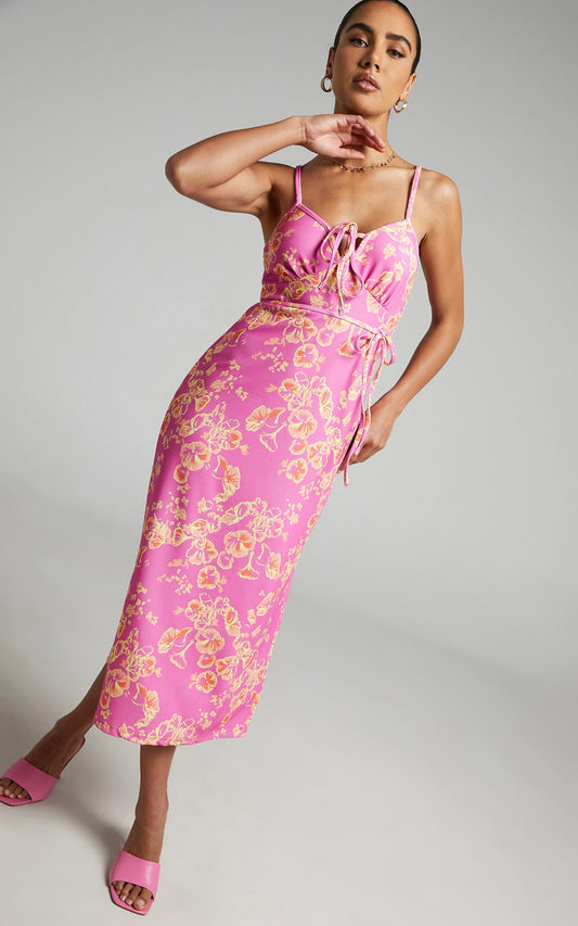 Yara Midi Dress in Floral Fantasia