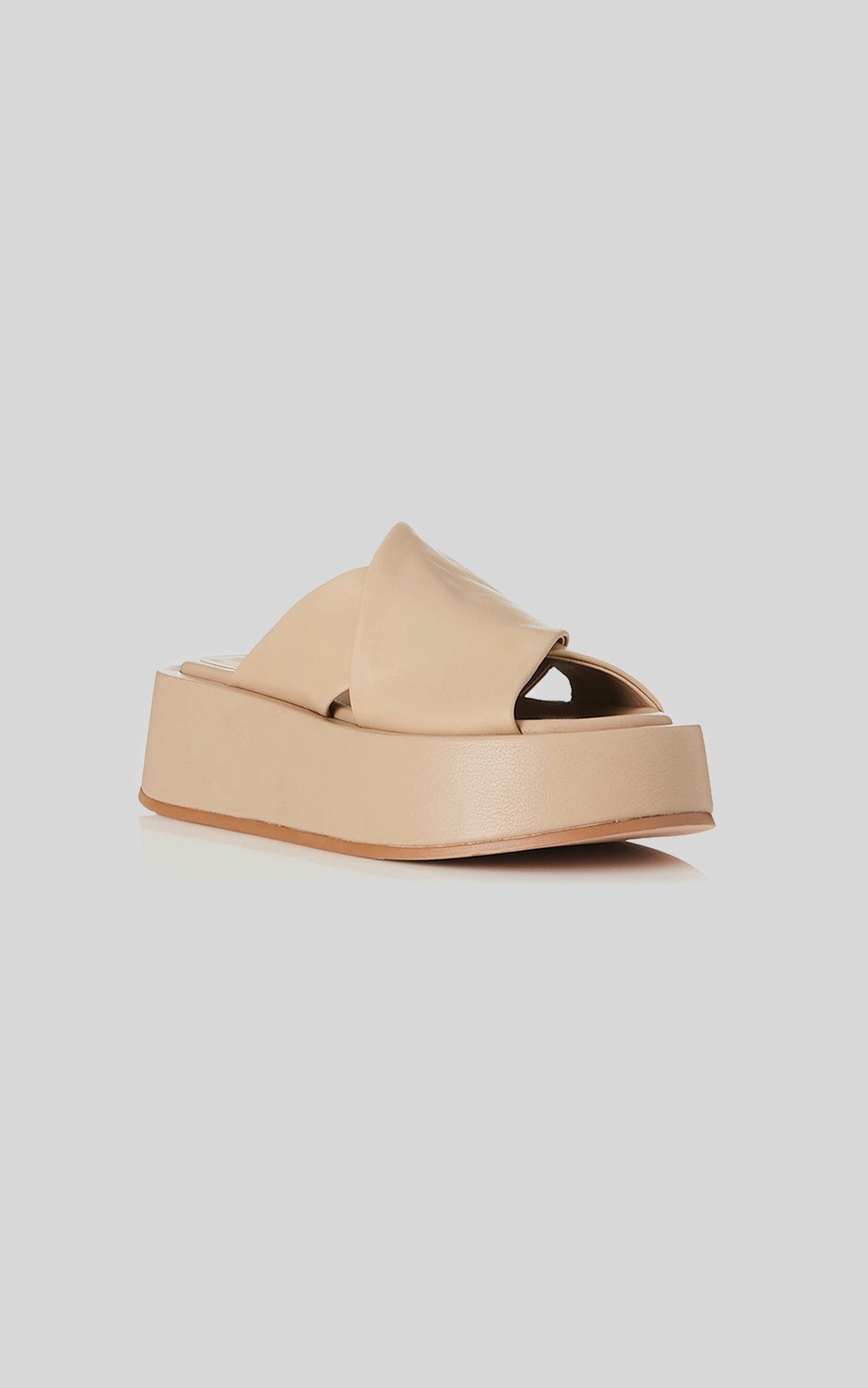 ALIAS MAE - YOKO SLIDES in NATURAL LEATHER