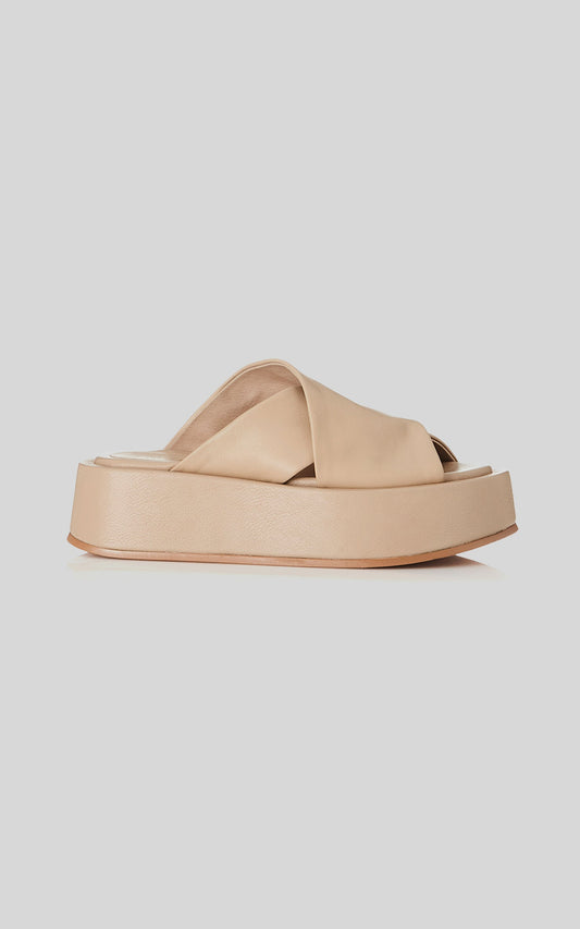 ALIAS MAE - YOKO SLIDES in NATURAL LEATHER